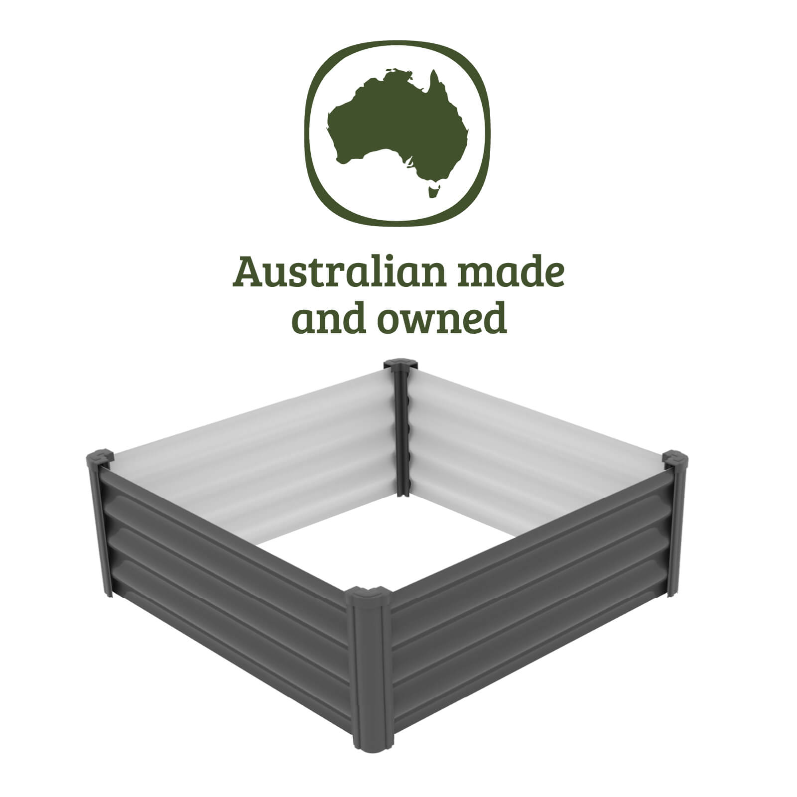 48" Gray Galvanized Steel Raised Garden Bed