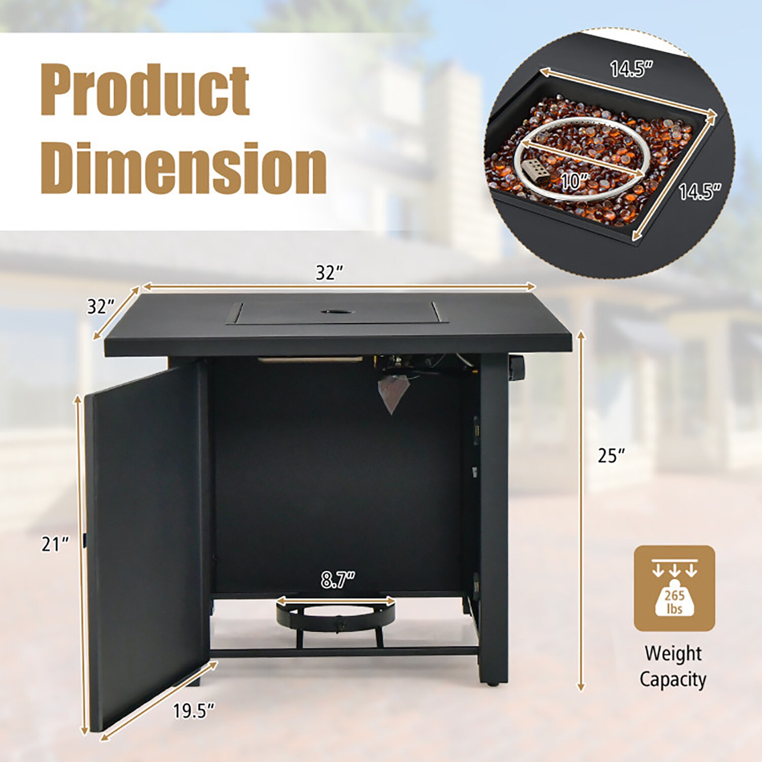 GZMR GZ-A01NP82 Outdoor-Gas-Firepits - View #4