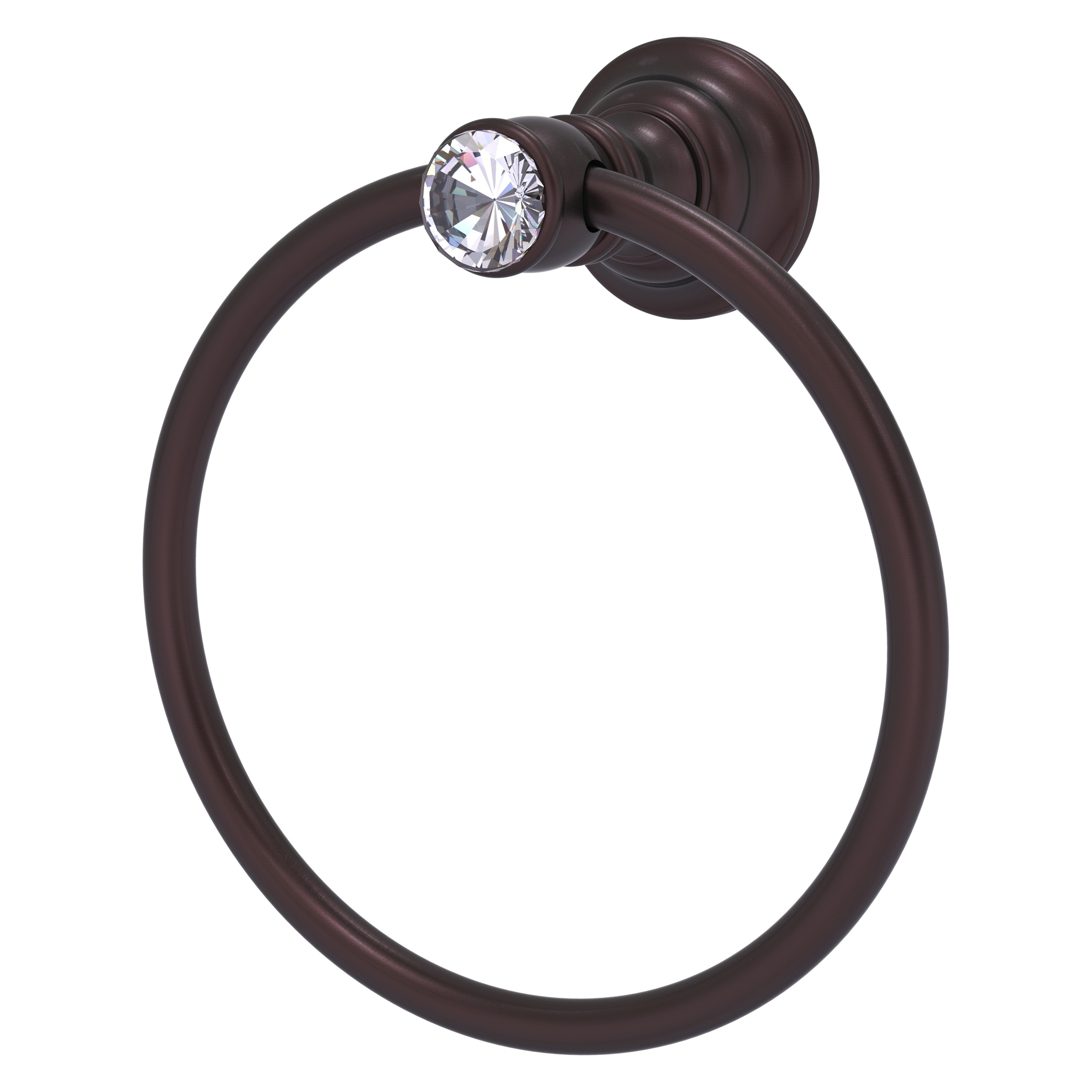 Allied Brass CC-16-ABZ Carolina Crystal Antique Bronze Wall mount Single Towel Ring