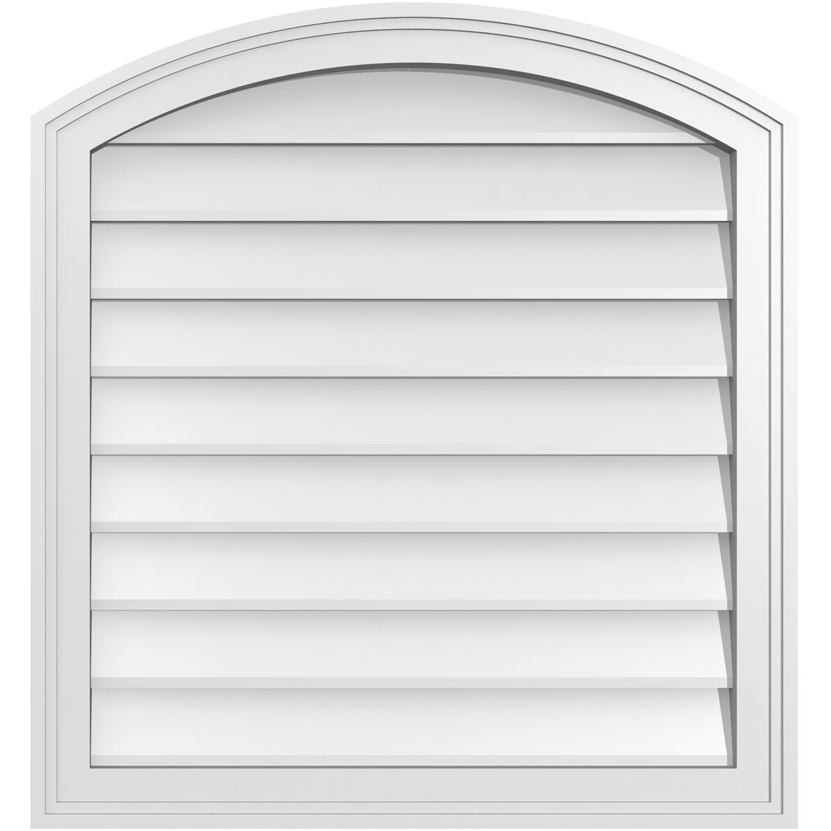 Ekena Millwork GVPAR26X2802SN 26-Inches x 28-Inches Off-white Round top PVC Gable Louver Vent
