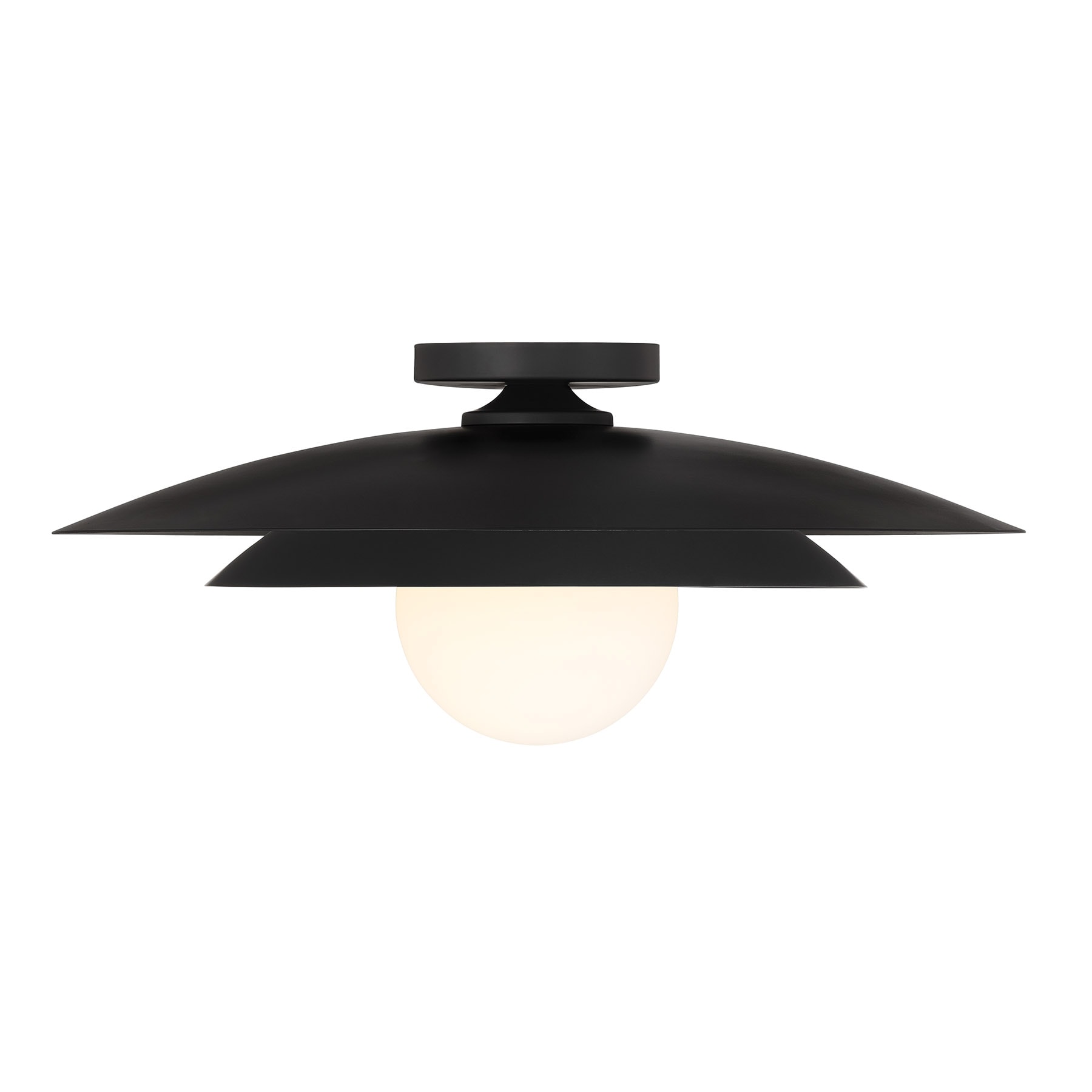 Savoy House 6-5564-1-89 Sherrer 1 -Light 20-in Matte Black Semi Flush Mount Light