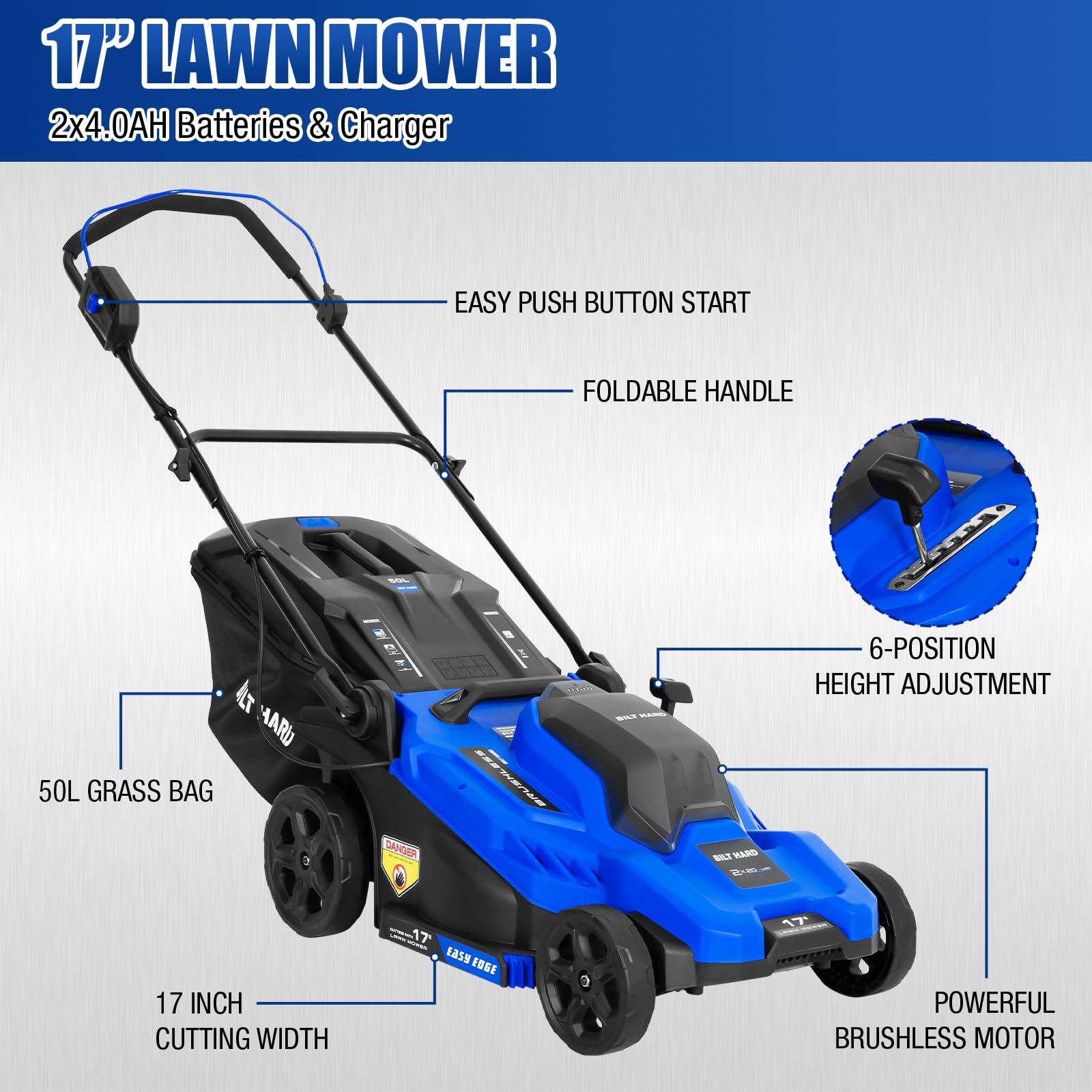 BILT HARD TMA-0559 Cordless-Elec-Push-Mowers - View #5