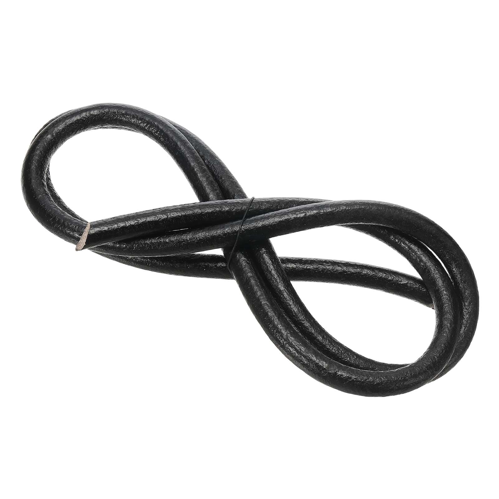 PATIKIL Round Braided Leather Cord 10mm Round Braided Leather Cord Rope Folded for Crafts Jewelry Making Necklace Bracelets Black(1 Yards) #S26072700UX3947