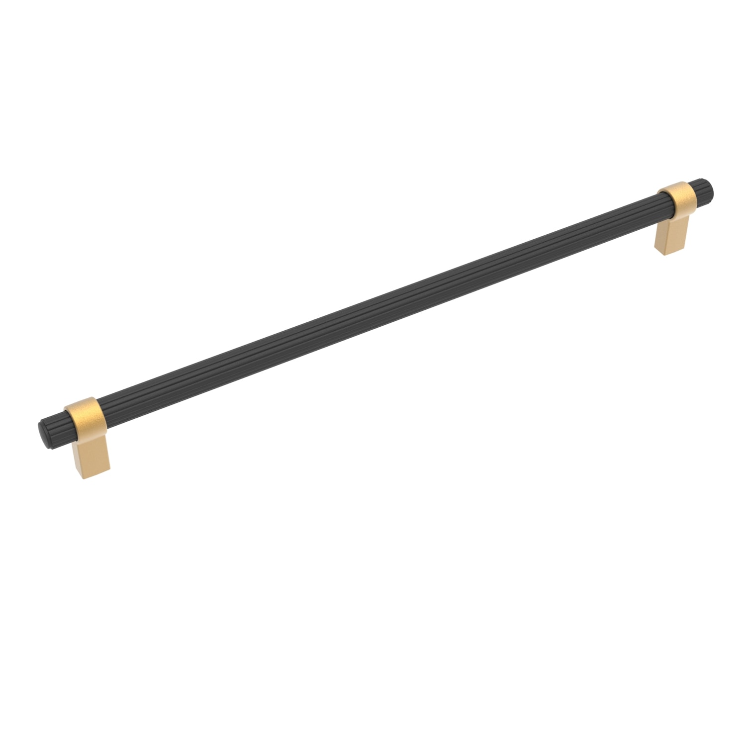 Belwith Keeler B077288-MBBGB Sinclaire 18-in , 457mm Center to Center Matte Black Brushed Golden Brass Rectangular Handle Appliance Pull