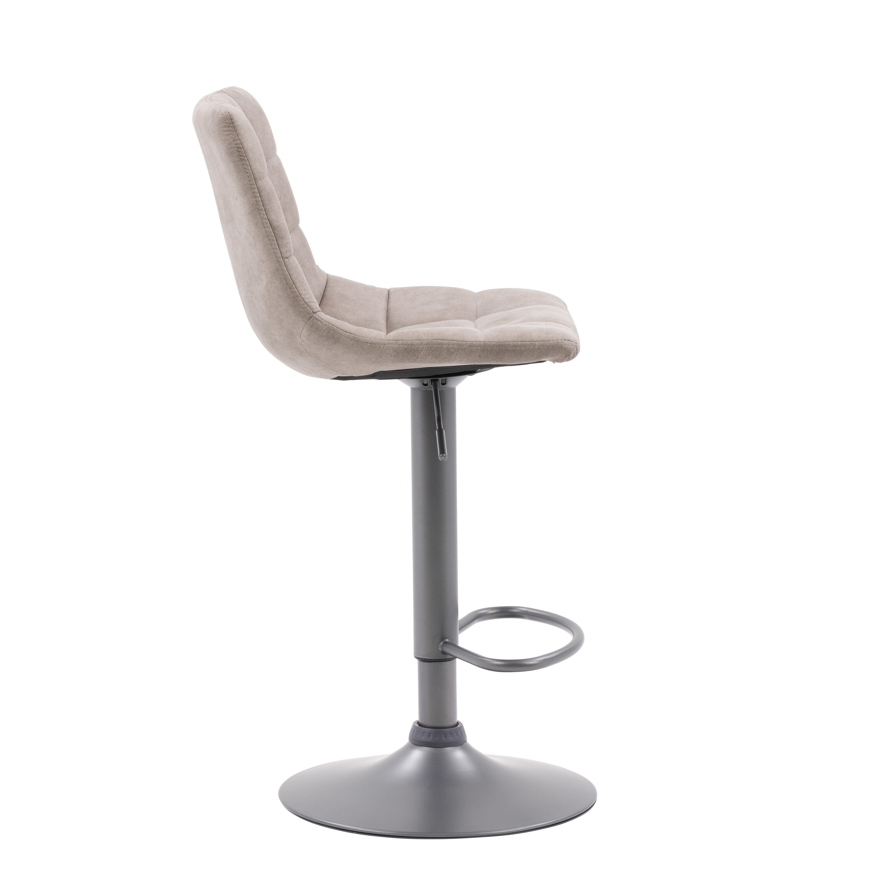 Palmer Adjustable Light Grey Tufted Fabric Swivel Barstools - Set of 2