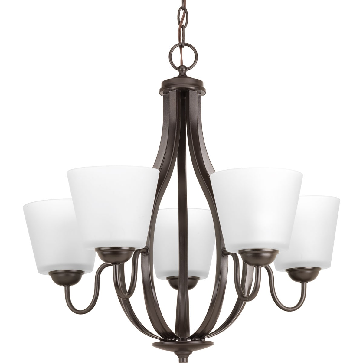 Progress Lighting P4746-20 Arden 5-Light Antique Bronze Transitional Led; Dry rated Chandelier