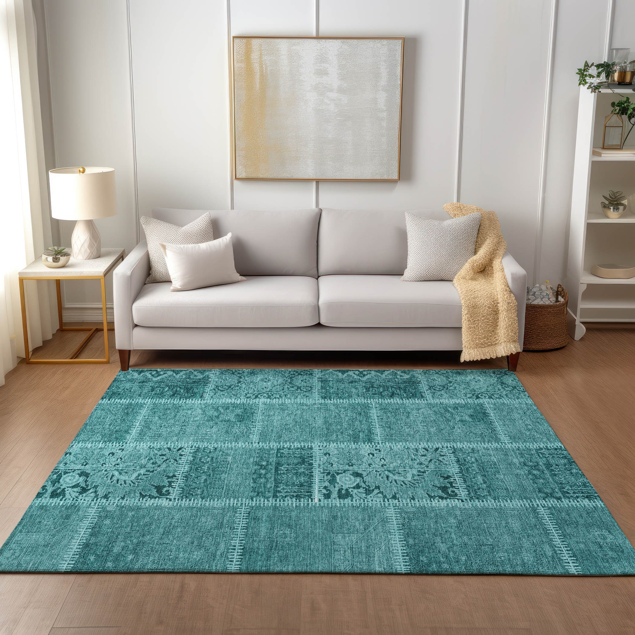 Addison Rugs ACN635TQ30X46 Chantille ACN635TQ 2 x 3 (ft) Polyester Turquoise Rectangular Indoor/Outdoor Geometric Machine washable Area rug
