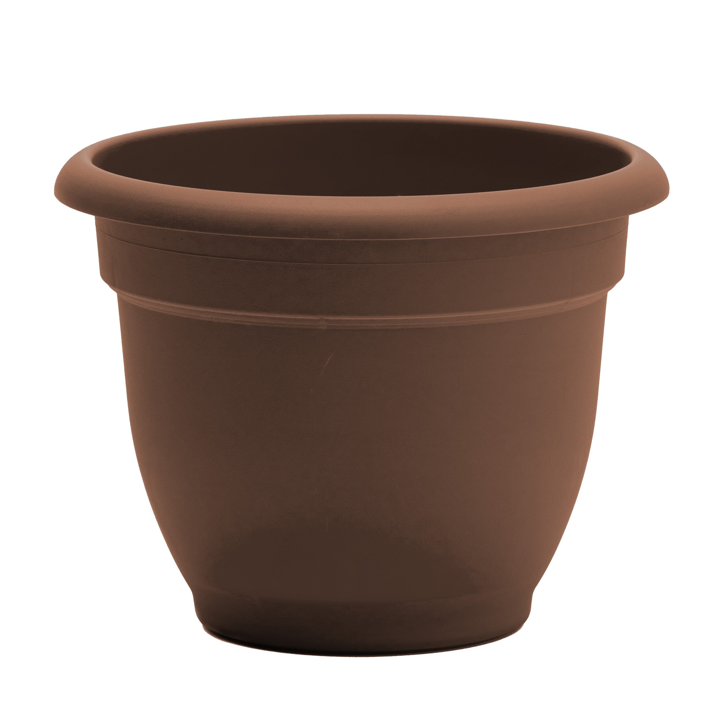 Bloem 20-56310CH Round 11-in W Small Brown Plastic Indoor/Outdoor Planter With Drainage Holes Self Watering