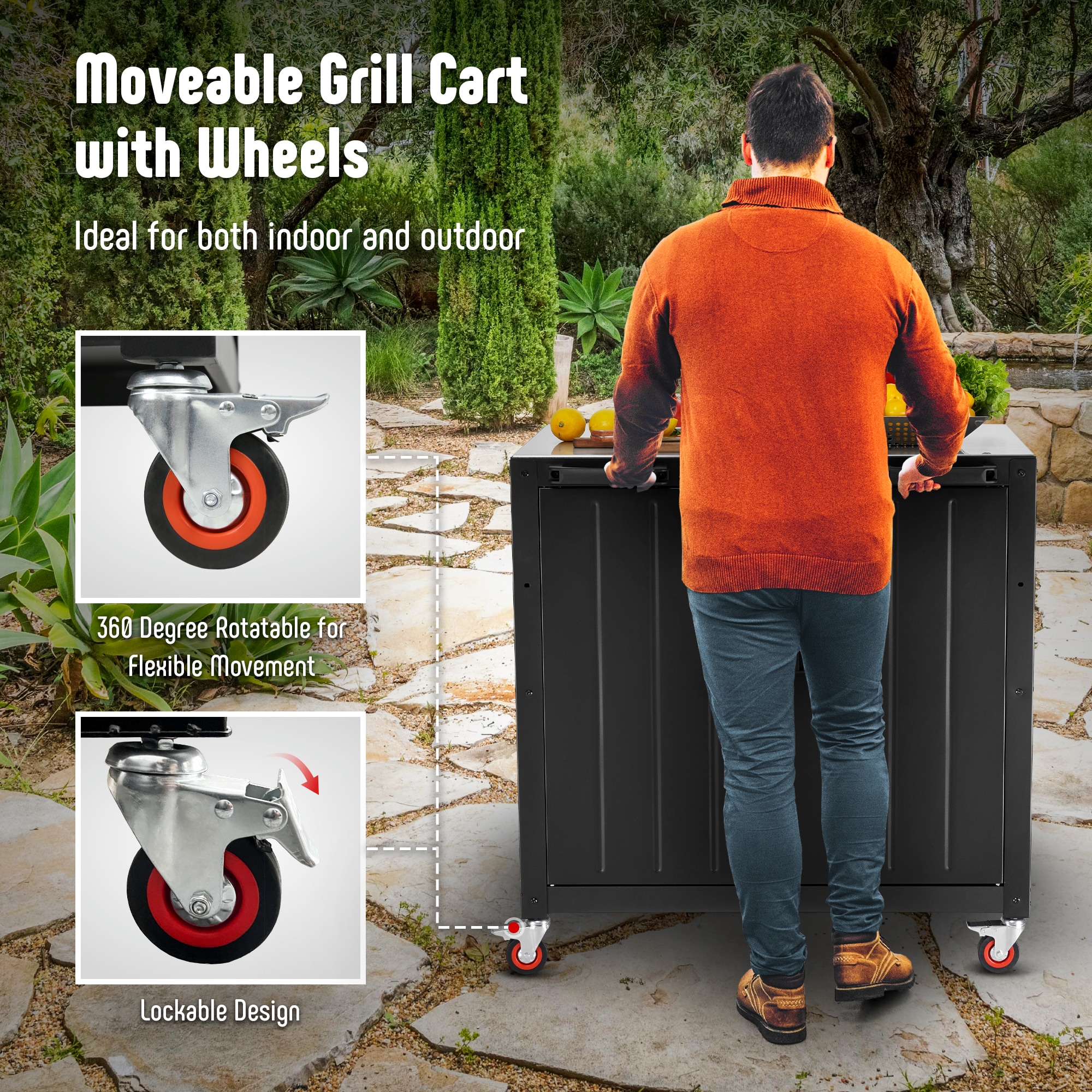 Feasto KT2435C Grill-Carts-Grill-Stands - View #4