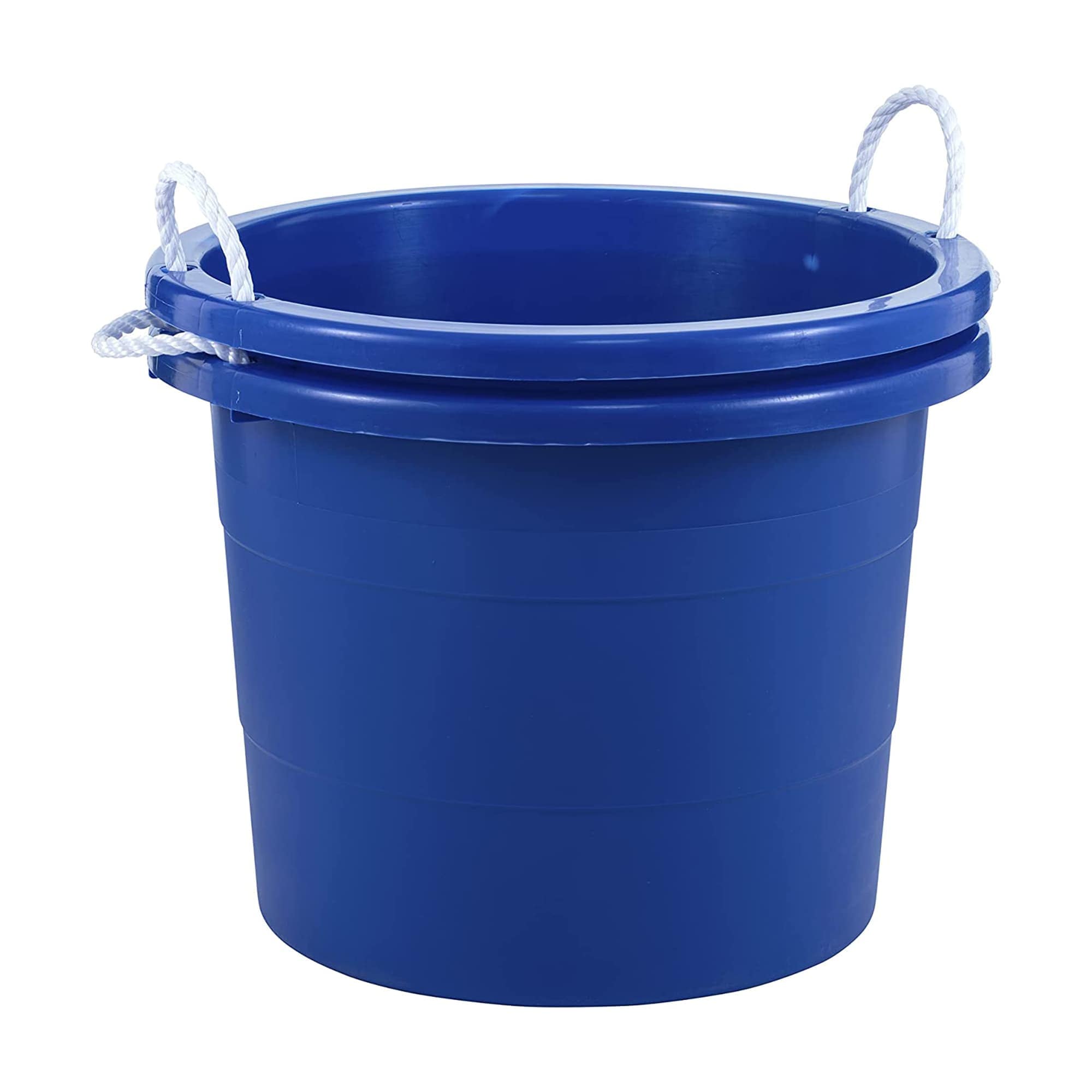 United Solutions 304965 Heavy Duty Easy Access 19 Gallon Storage Bucket Tub with Rope Handle for Indoor and Outdoor Use Pack of 2 Blue