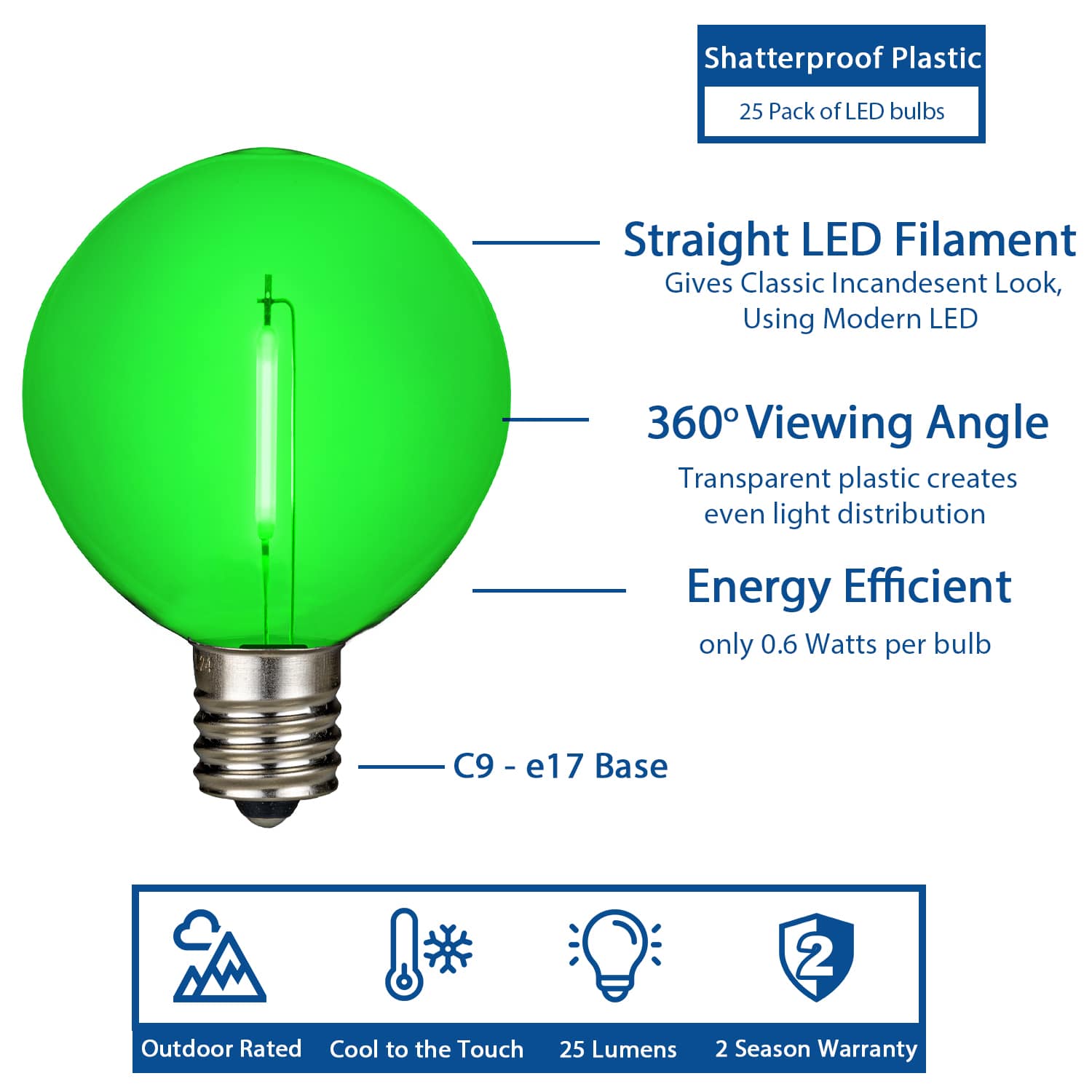 Novelty Lights LED-G50-FB-GR Patio-String-Lights - View #2