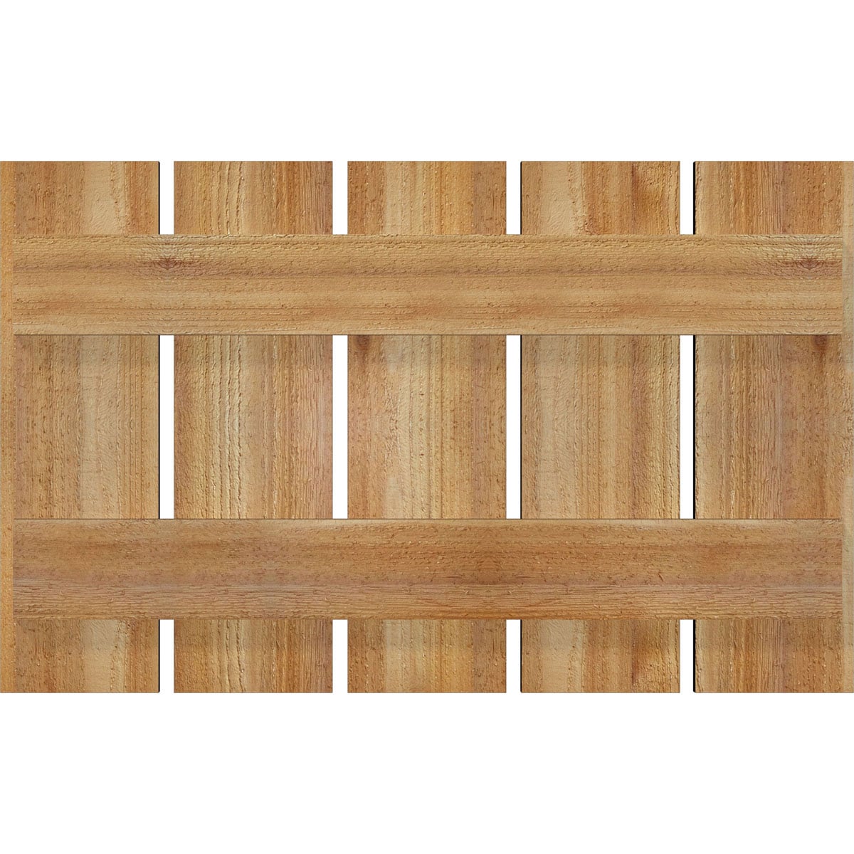 Ekena Millwork RBS06S29X018RWR 28.875-in W x 18-in H Unfinished Paintable/Stainable Board and batten Spaced Wood Exterior Shutters ( 2 -Pack )