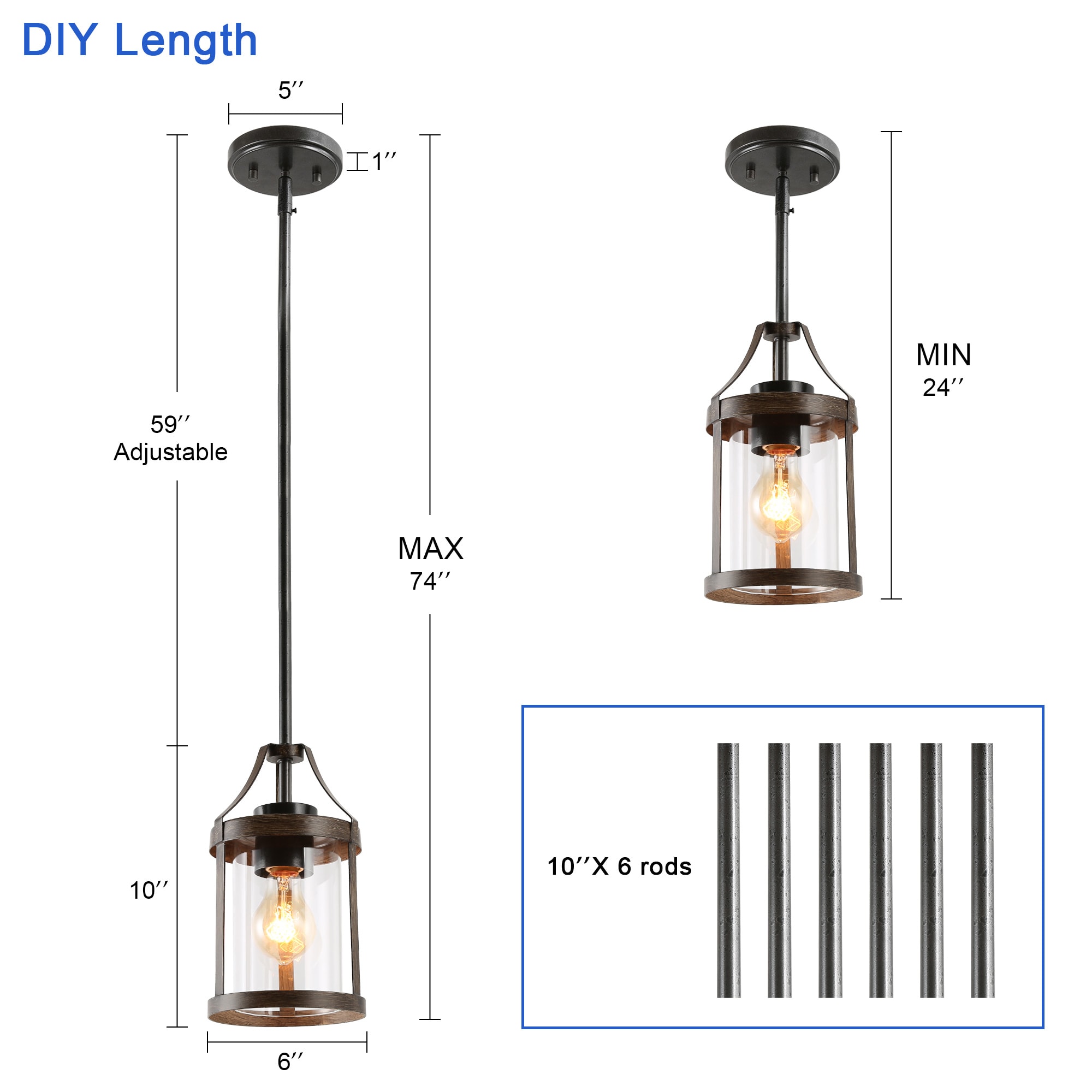 LNC YVFMBJLWS3547L6 Pendant-Lights - View #6