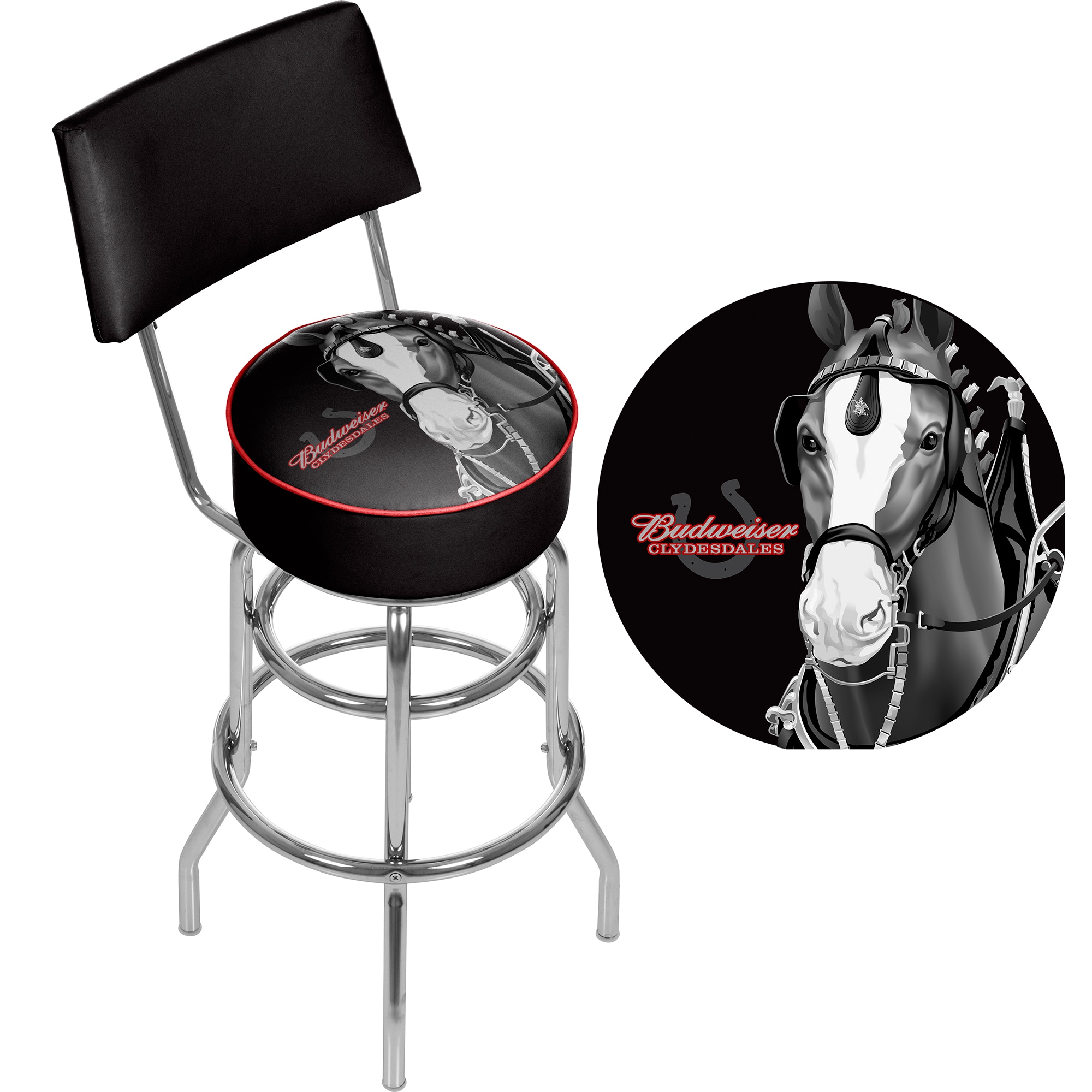 Trademark Gameroom Bar Stools With Backs Chrome 5 In H Bar Height Swivel Metal Bar Stool With 