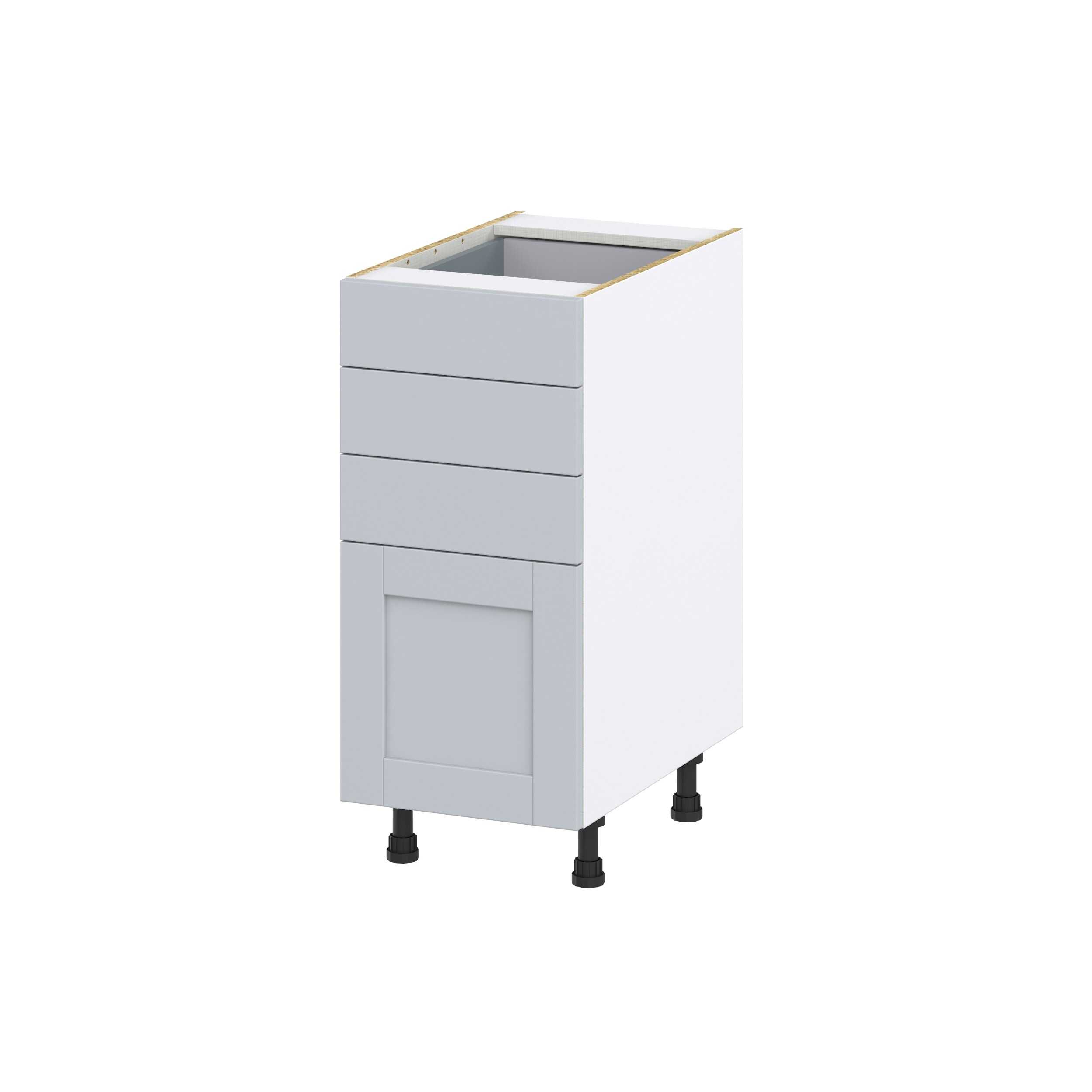 Hugo&Borg DSB4D15-CH Charlesberg 15-in W x 34.5-in H x 25-in D Light Gray 4 -Drawers Drawer Base Fully assembled Cabinet Shaker)