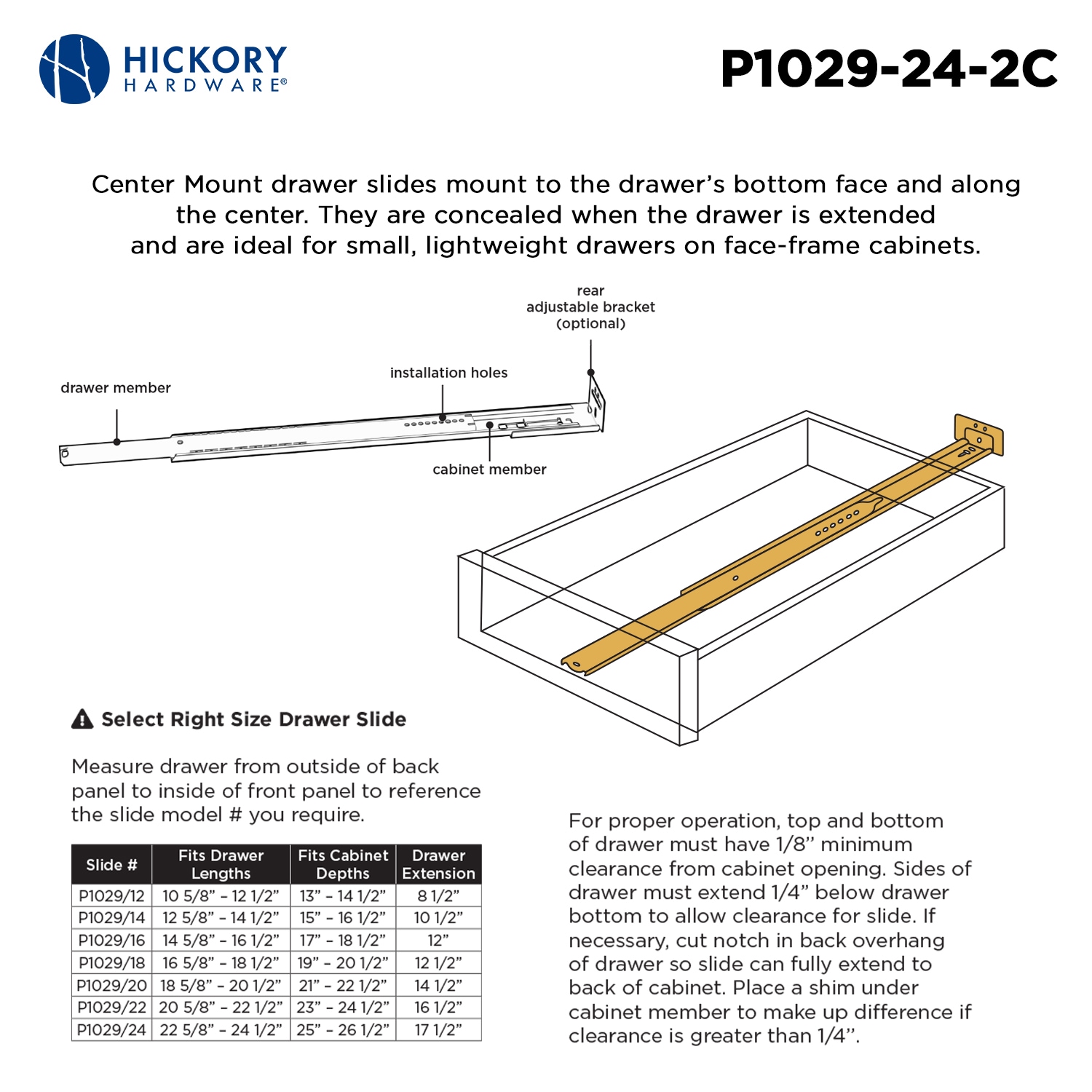 Hickory Hardware P1029/24-2C-5B Drawer-Slides - View #5