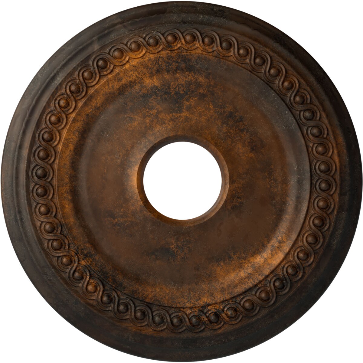 Ekena Millwork CM19CLRUS Classic 18.625-in W x 18.625-in L Painted Rust Polyurethane Whole Ceiling Medallion