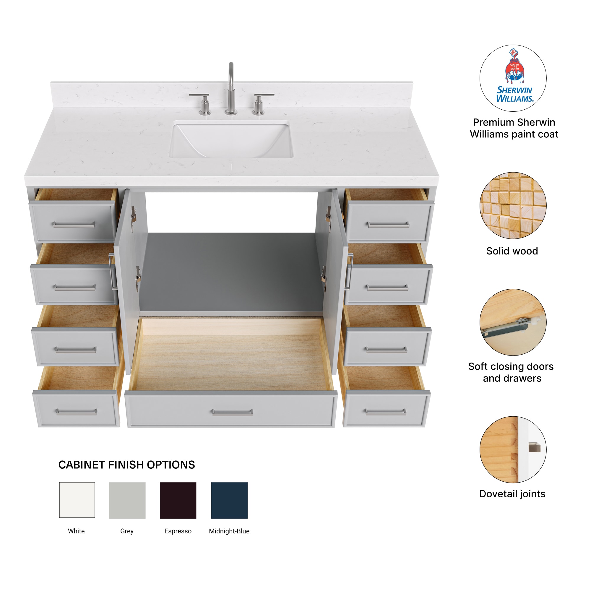 ARIEL M054SCQRVOGRY Bath-Vanity-Combo - View #4