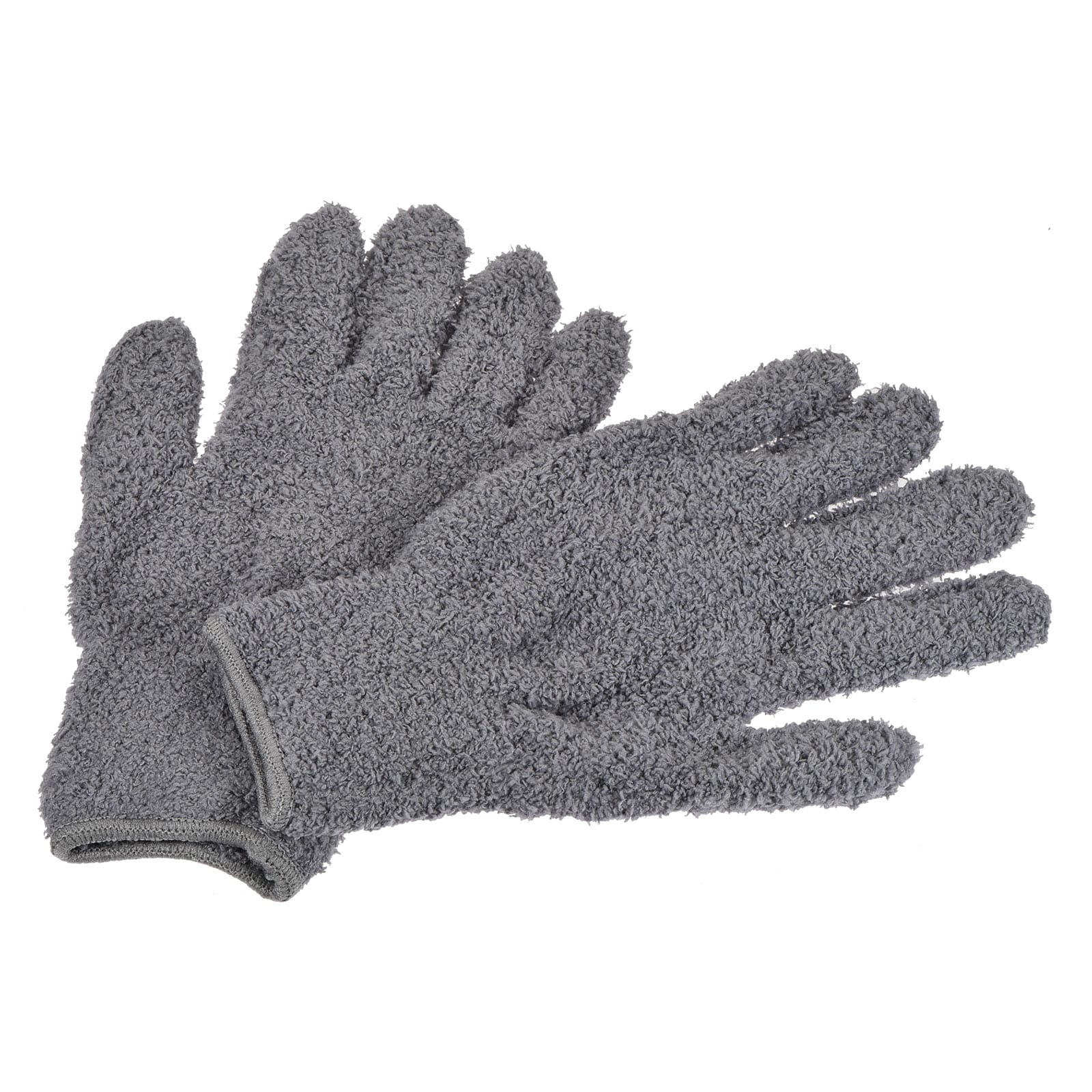Unique Bargains 1 Pair Dusting Cleaning Gloves Microfiber Mittens for Plant Blinds Lamp Window Gray
