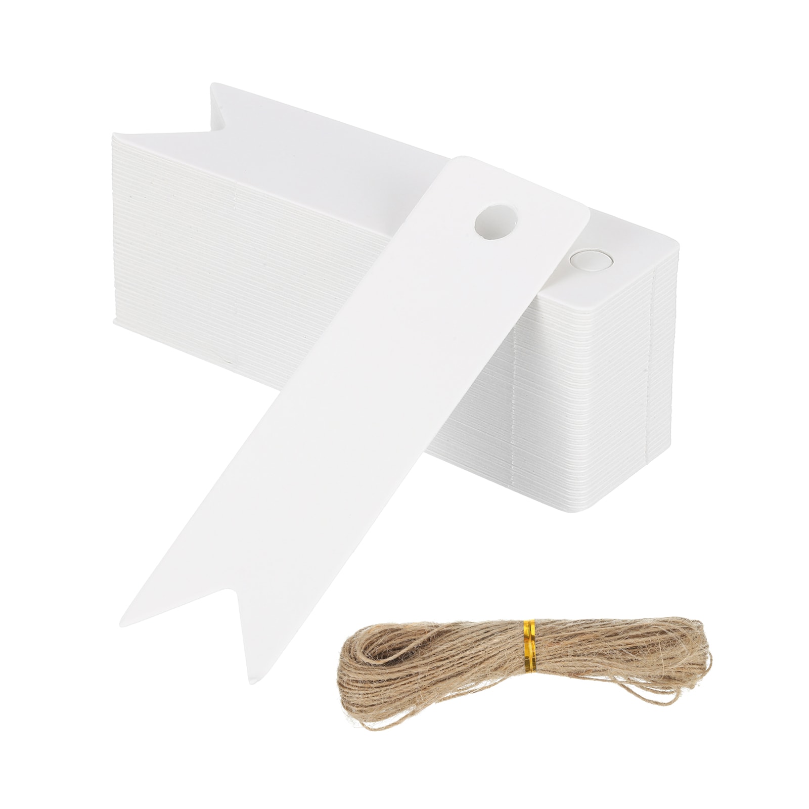 PATIKIL - 100pcs Blank Gift Tags with String 2.8x0.8 Inch Kraft Paper Tags Gift Bags Tags Flag La...