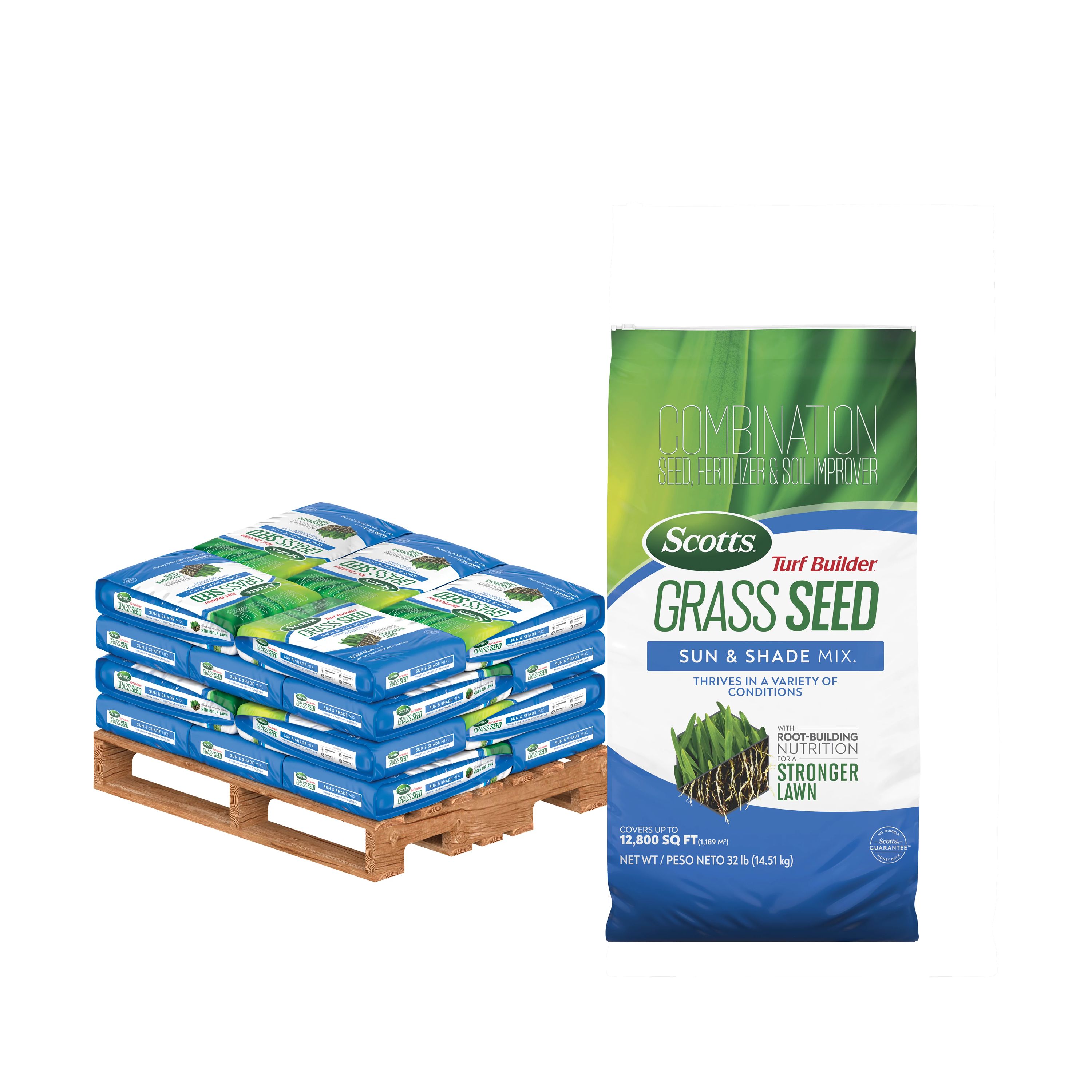 Scotts 18058A Turf Builder Sun Shade 32-lb Mixture/Blend Grass Seed Pallet