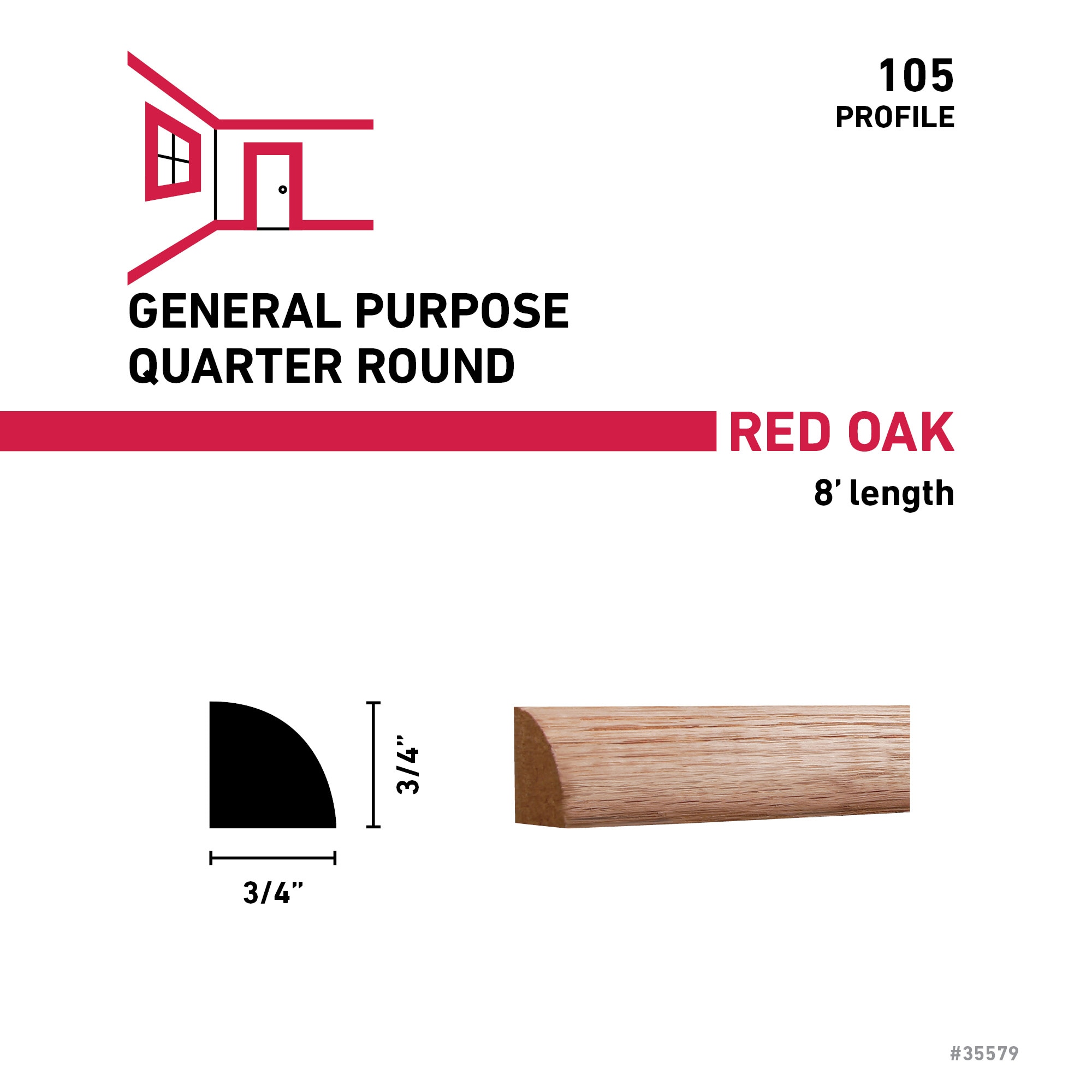 RELIABILT 105 8OAKSL Quarter-Round-Moulding - View #3