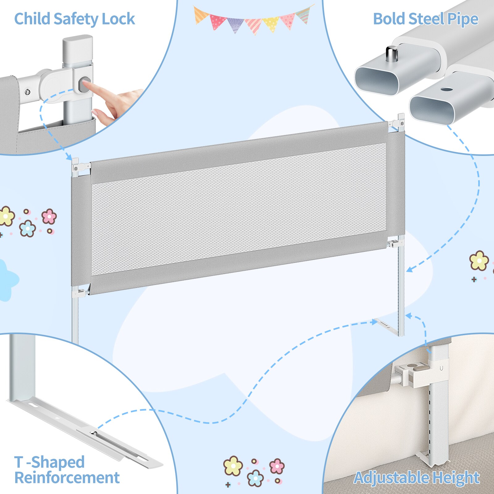 LOVMOR YEHL-15W-PLR Bed-Rails - View #4