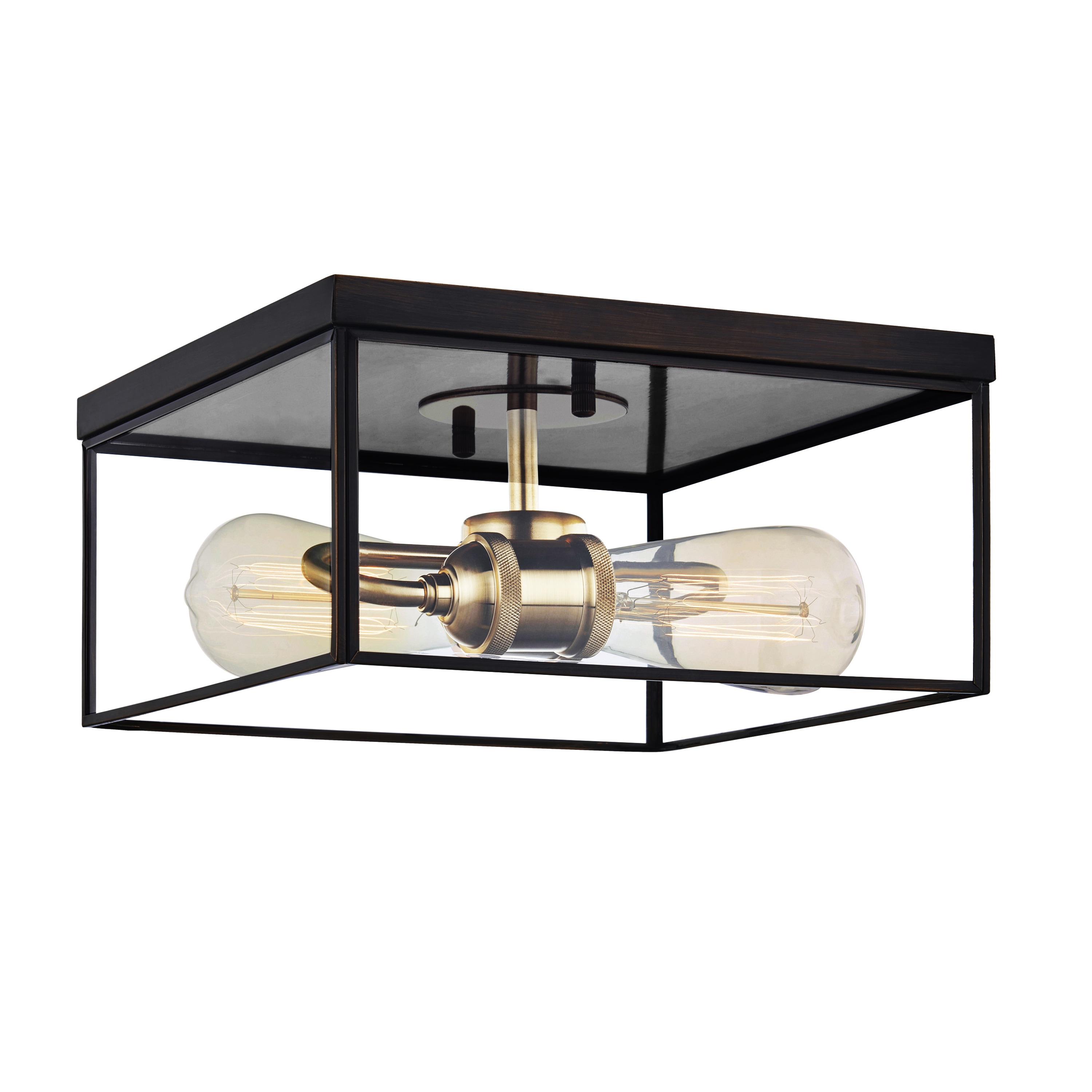 C Cattleya CA1903-FM 2 -Light 10.25-in Bronze Flush Mount Light