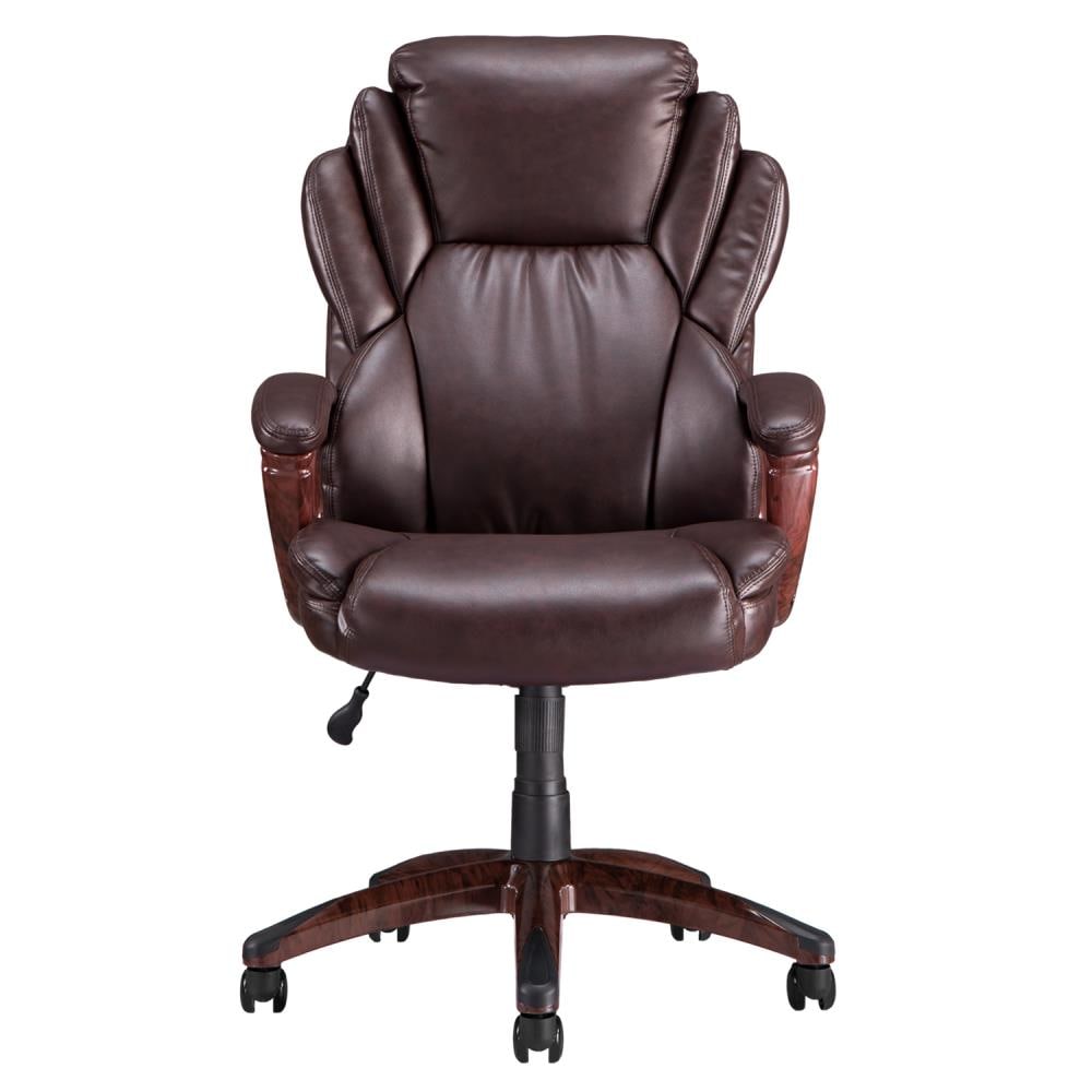 XIZZI Dark Brown Office Chair Traditional Ergonomic Adjustable