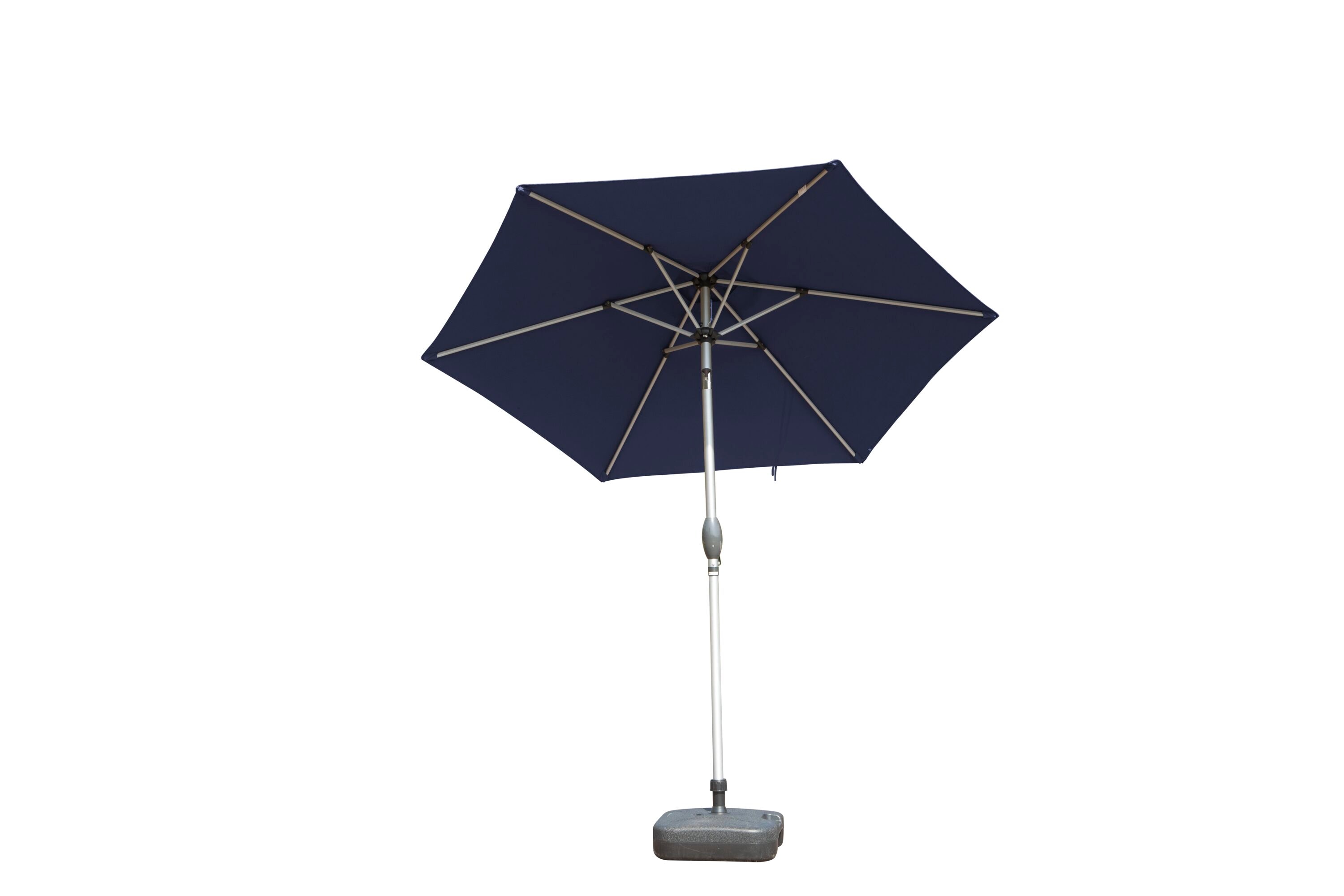 GDFStudio 325789 Traditional 7.5ft Patio Market Sun Umbrella with Push Button Tilt Crank Navy Blue