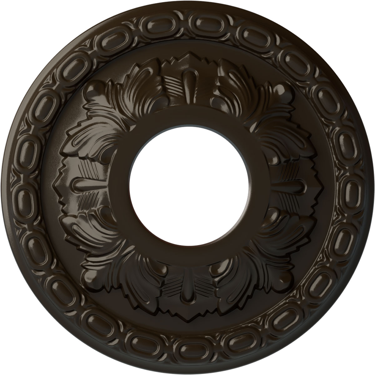 Ekena Millwork CM11LFSHF Leaf 11.375-in W x 11.375-in L Painted Stone Hearth Polyurethane Whole Ceiling Medallion