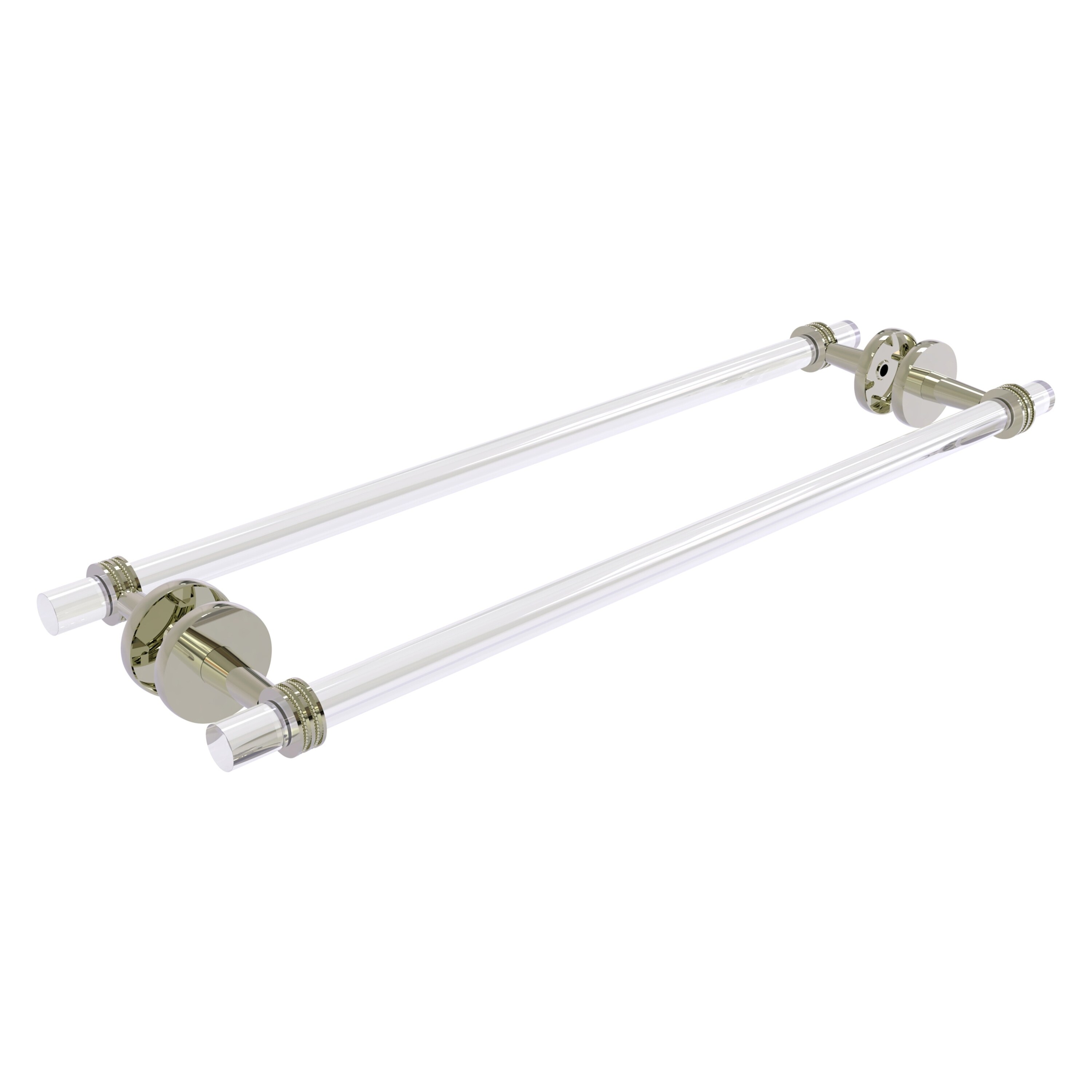 Allied Brass CV-41D-BB-24-PNI Clearview 24-in double Polished Nickel Wall mount Double Towel Bar