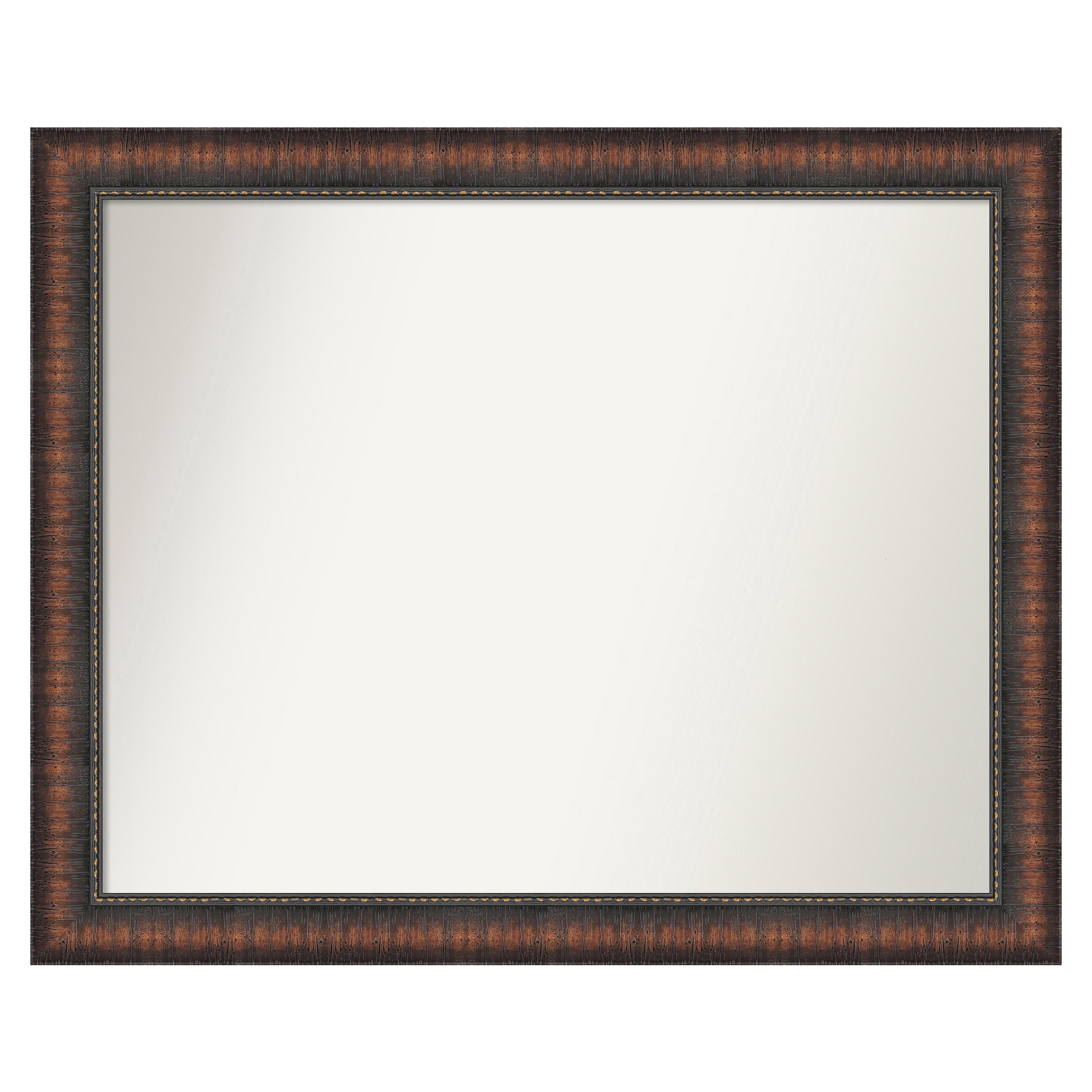 Amanti Art A17008100303 Caleb Brown Frame 32-Inches W x 26-Inches H Rectangle Salon Scoop Silver Framed Vanity Mirror