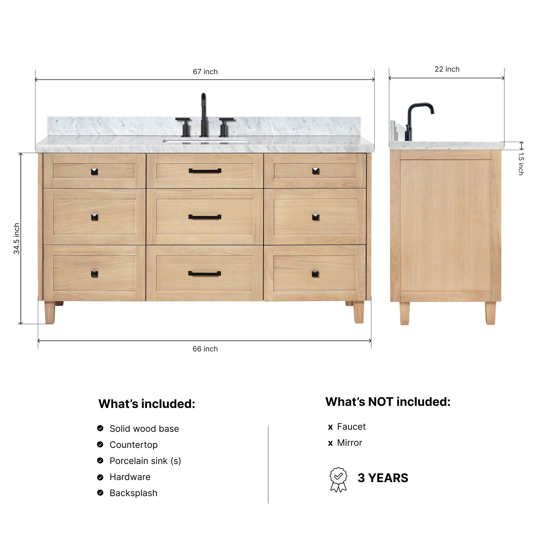 ARIEL B67CWRVOWOA Bath-Vanity-Combo - View #4