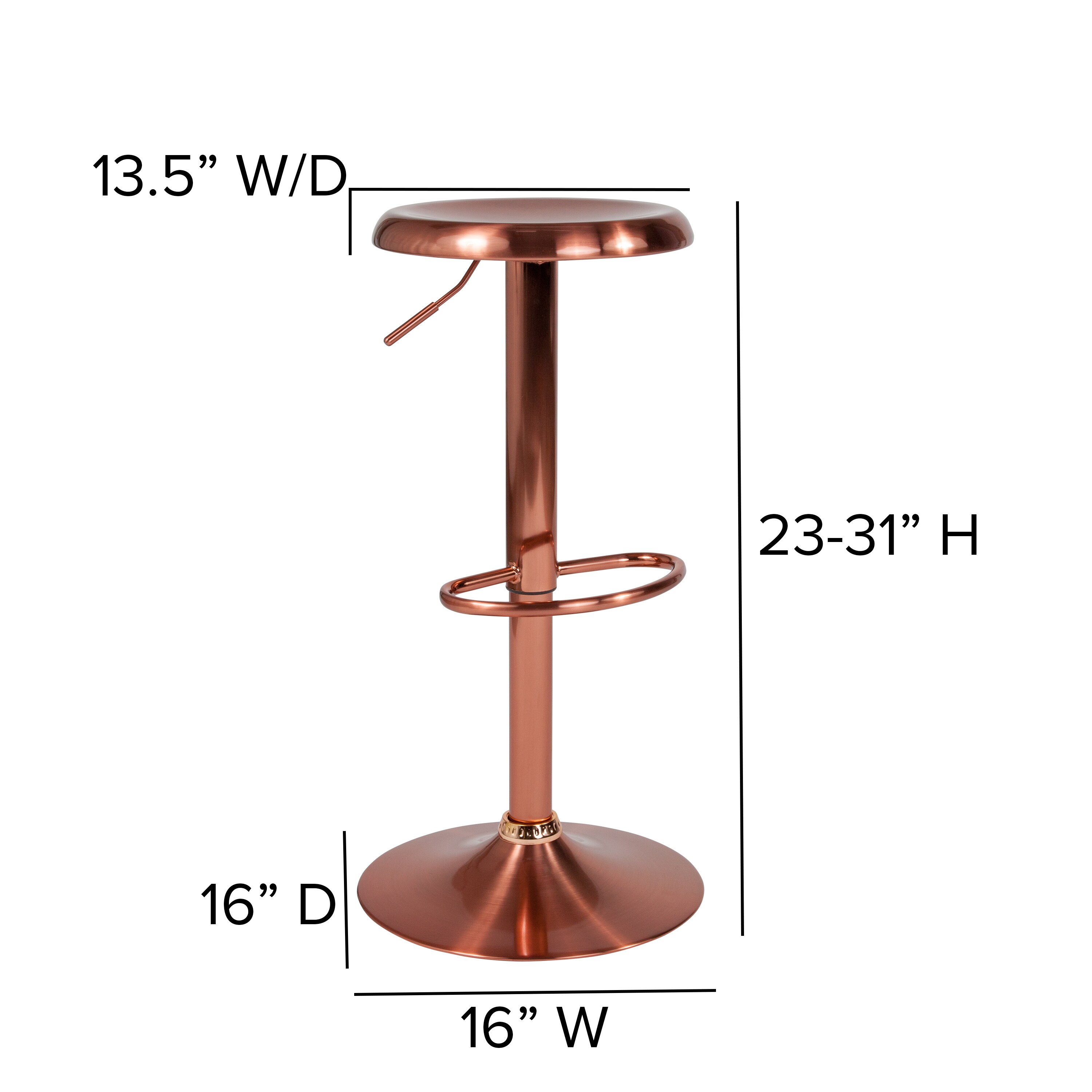 copper rose gold bar stools