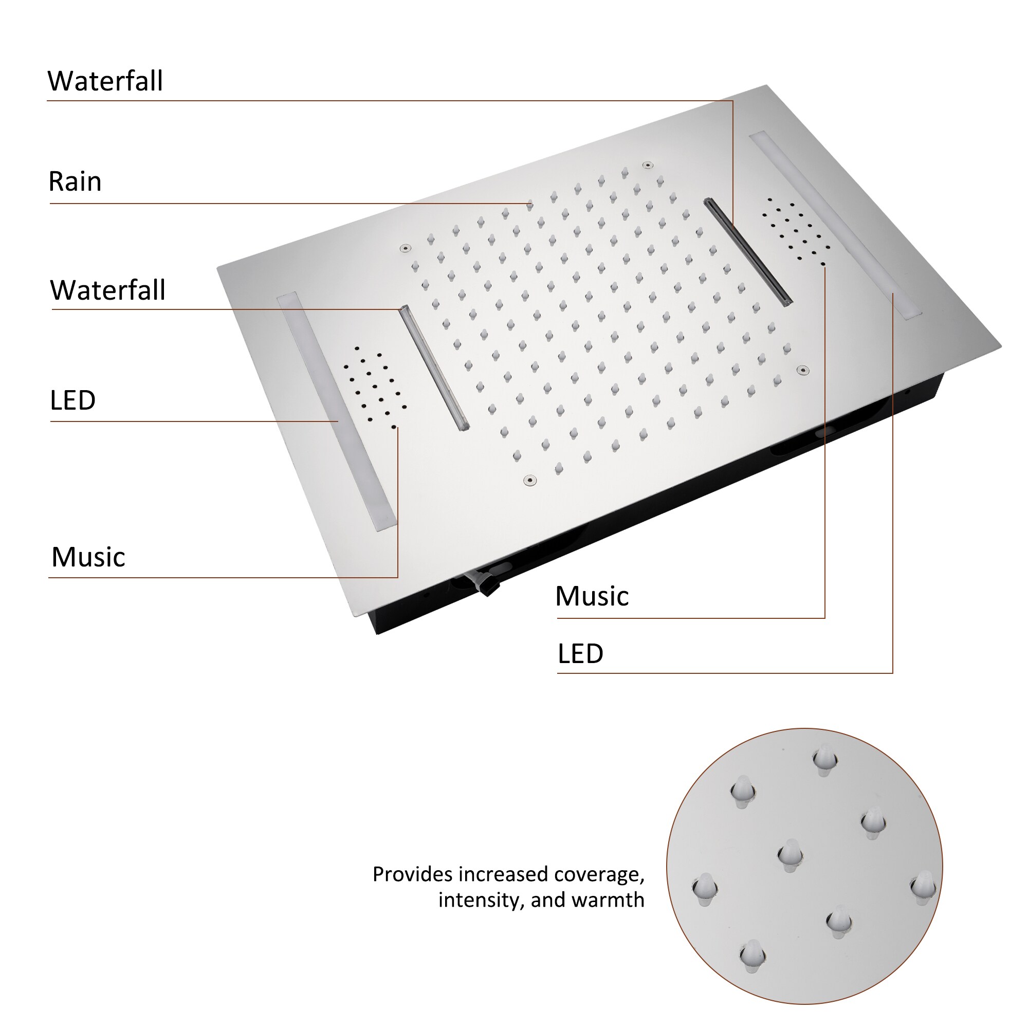 CASAINC CA6345-23CH Showerhead-Bar-Panels - View #7
