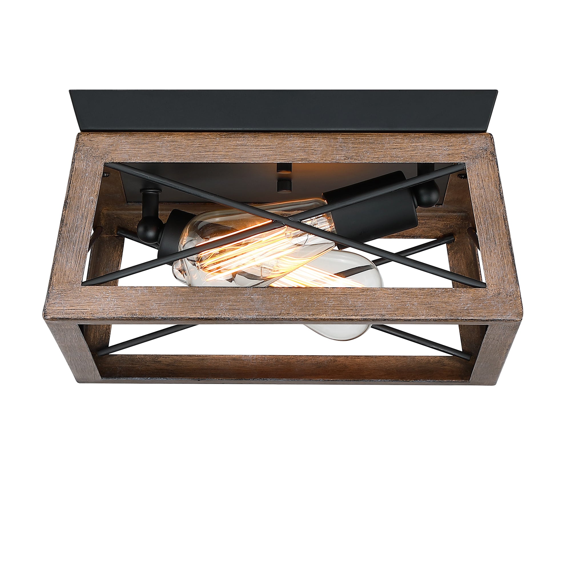 WELLFOR TTC70492AG TC Flush Mount Lighting 2 -Light 12-in Matte Black Integrated LED Flush Mount Light
