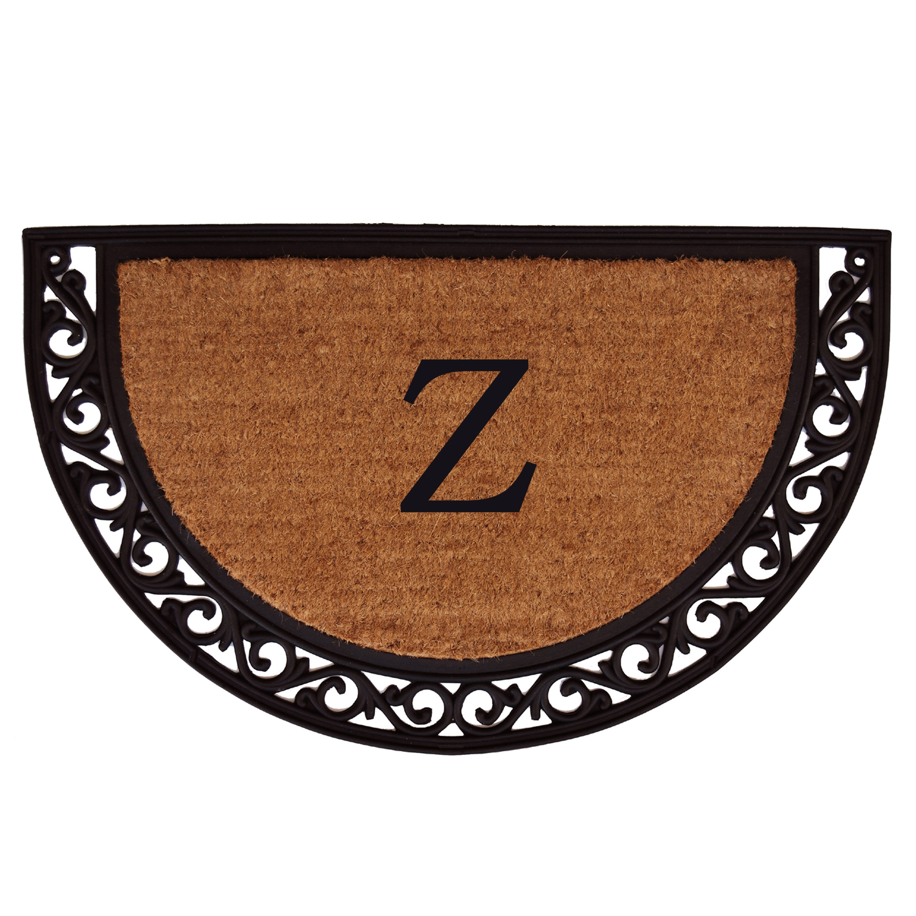 Callowaymills 100101830Z Natural/Black Coir/Rubber Non-Slip Grip Indoor or outdoor Decorative Door Mat