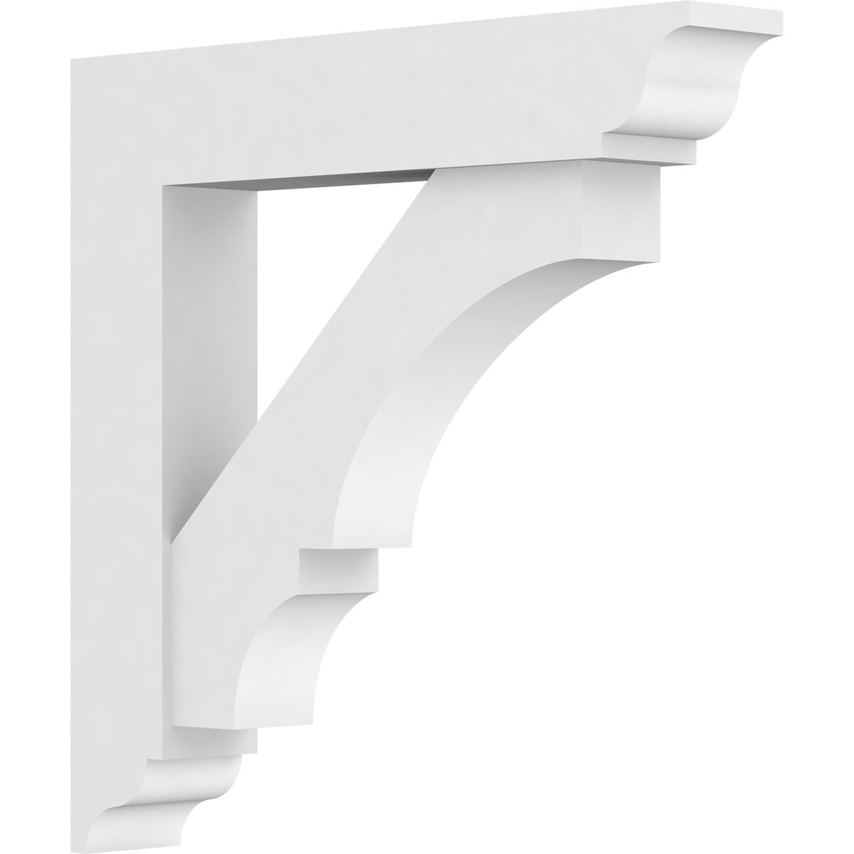 Ekena Millwork BKTP03X18X18BOA01 Standard Balboa 3-in x 18-in x 18-in White PVC Standard bracket