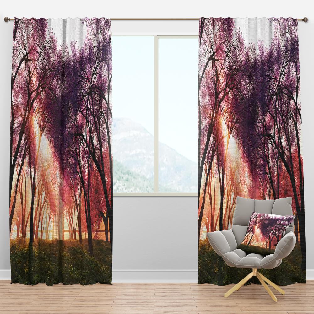 Designart CTN14294-52-95 95-Inches Purple Room darkening Thermal lined Rod pocket Single curtain panel