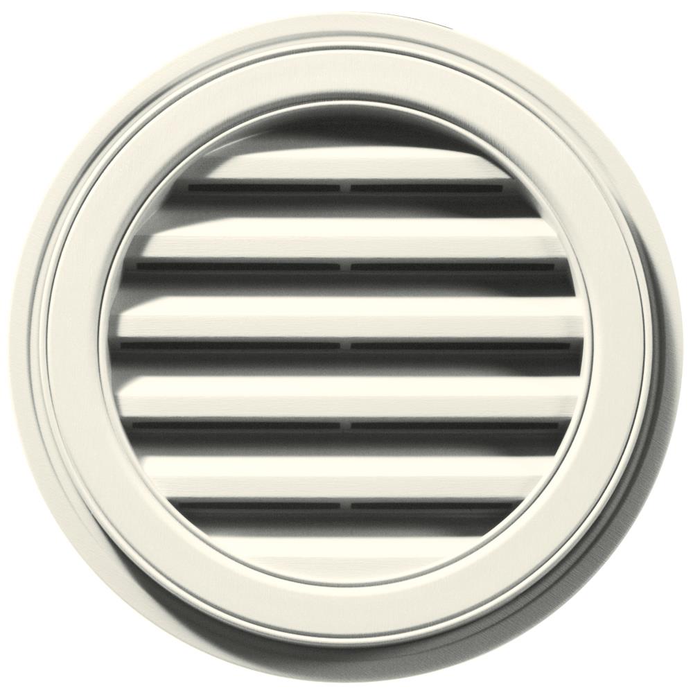Builders Edge 120031818034 12-in x 12-in Parchment Round Vinyl Gable Louver Vent