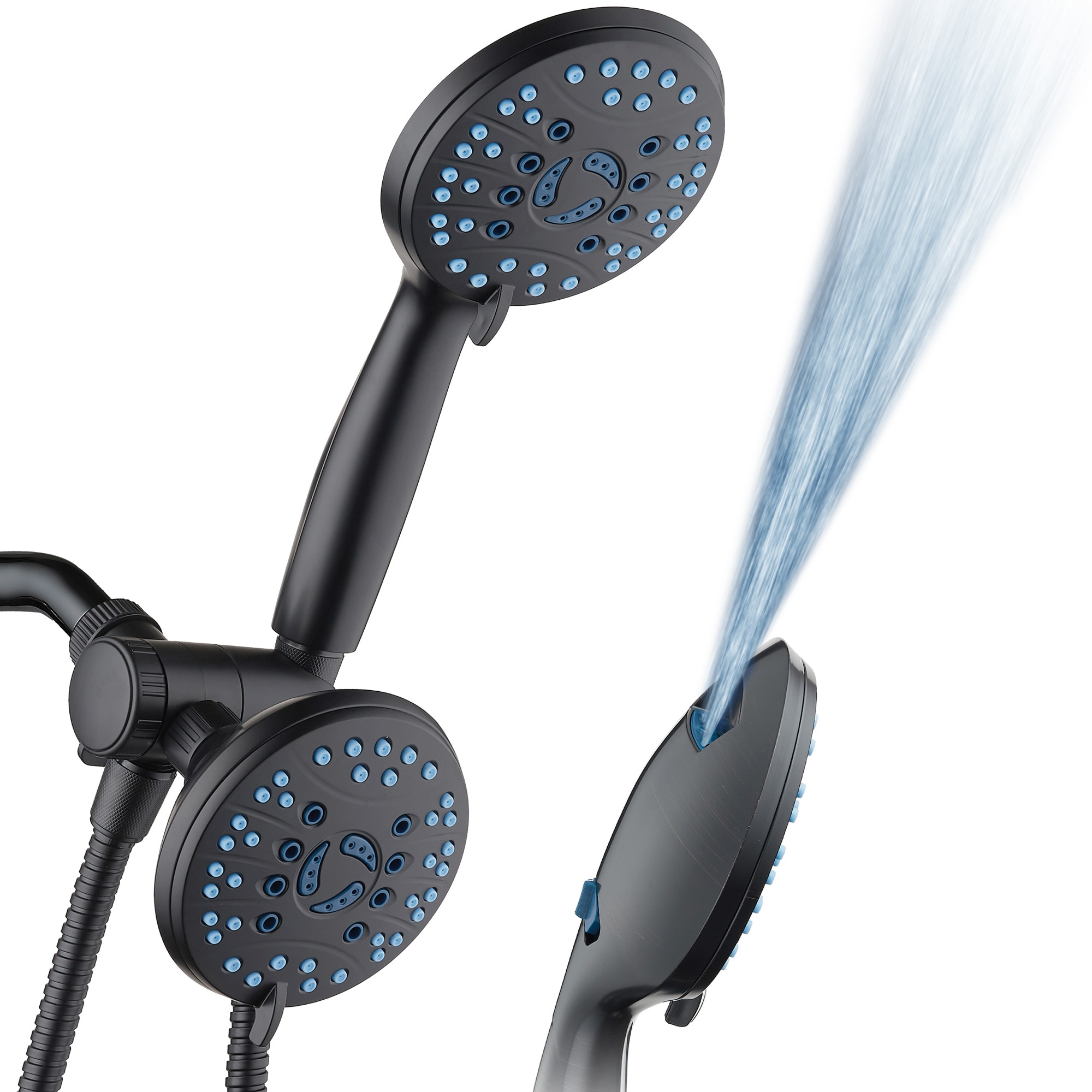 AquaCare 2652MBW 50.0 -Settings Matte Black 4.5-in Round Dual/Combo Shower Head 1.8 GPM