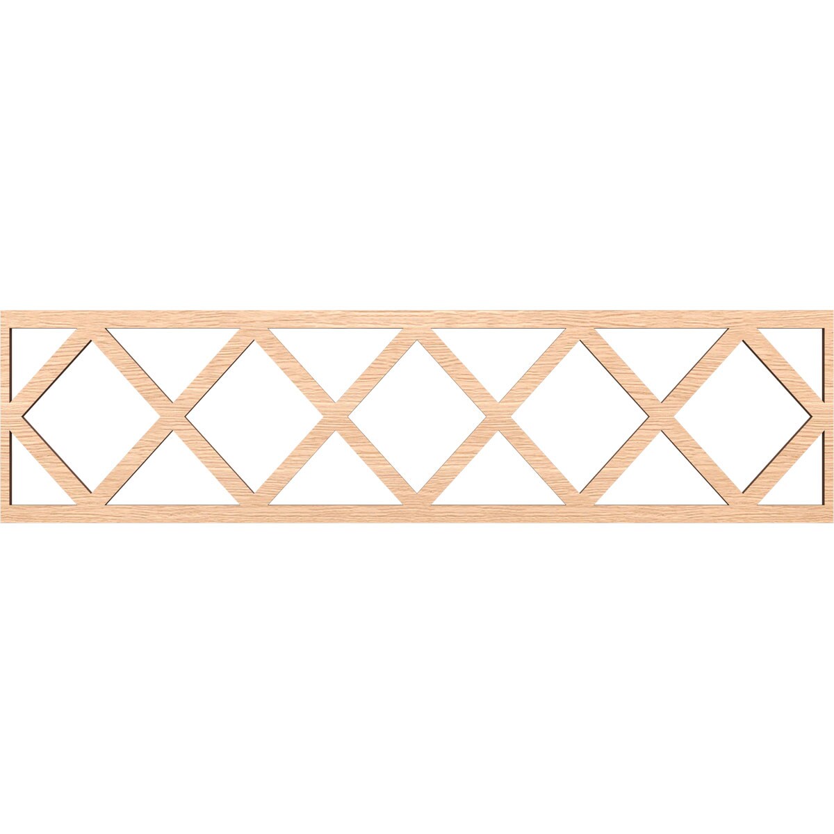 Ekena Millwork MLDB12X47WOLRO Wolford Fretwork Flat Trim 12-in x 3.92-ft Red Oak Brown Unfinished 2157217 Pierced Wall Panel Moulding