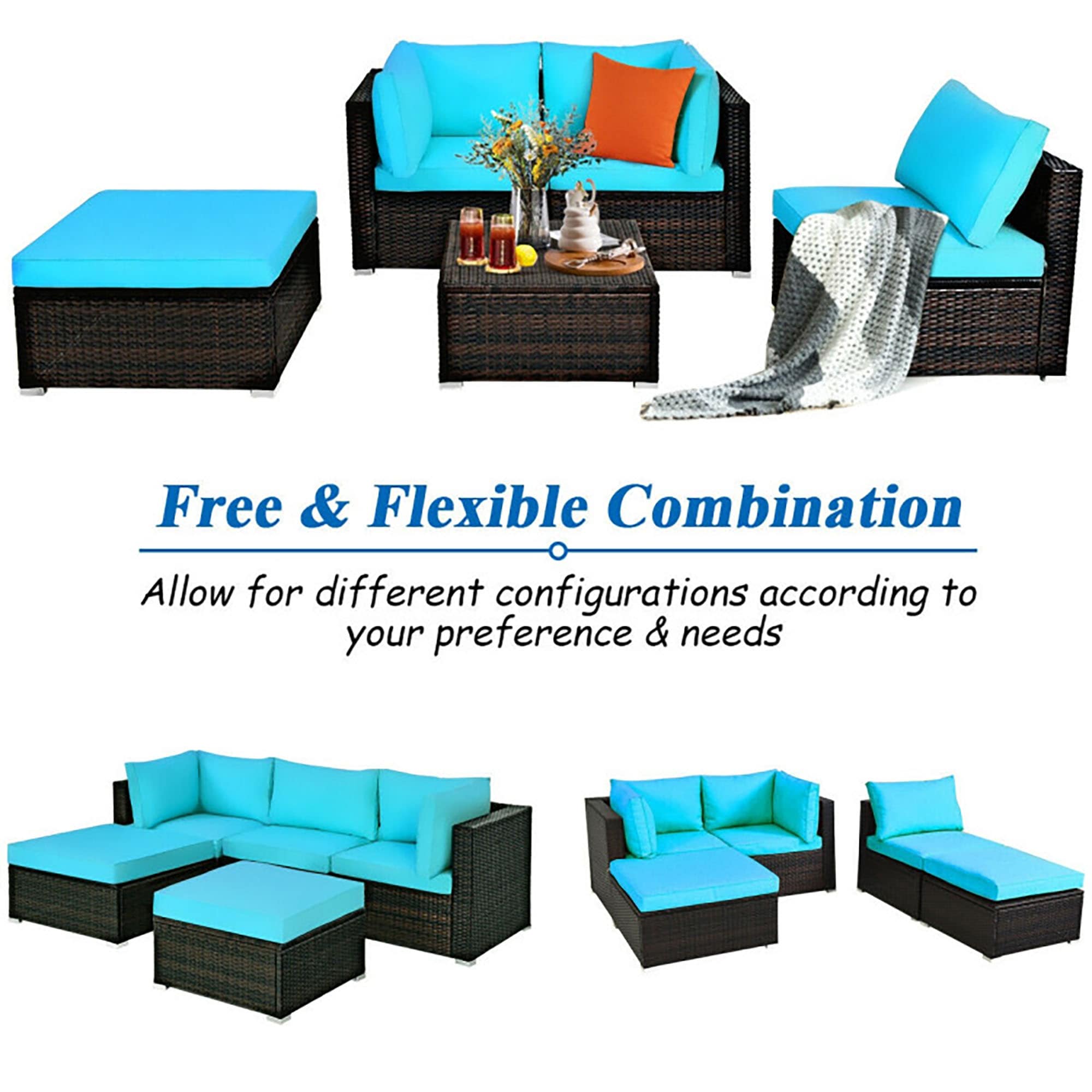 CASAINC CN-WFQ09-BLK-BL Patio-Conversation-Sets - View #3
