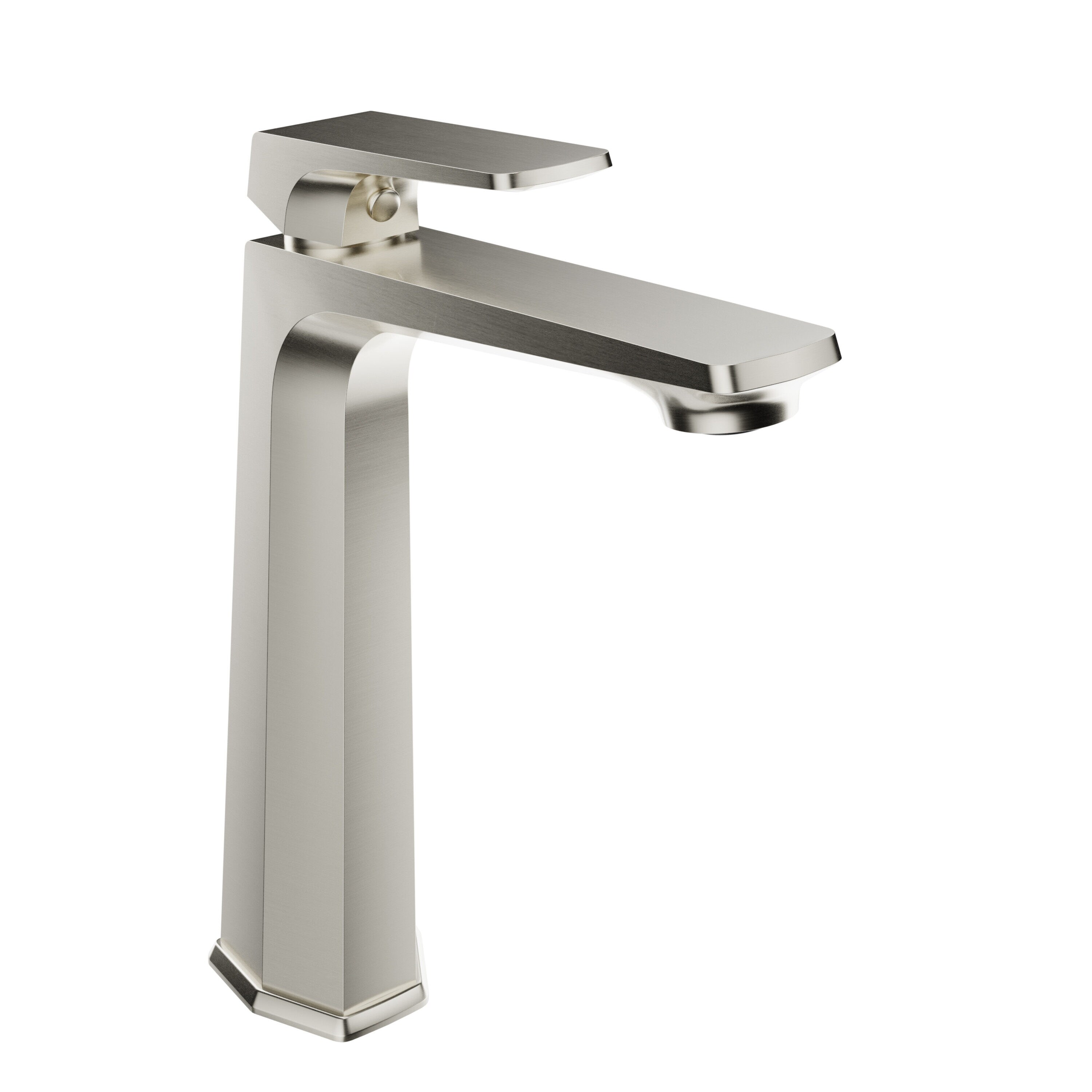 ANZZI L-AZ904BN Brushed Nickel Vessel 1-handle WaterSense High-arc Residential Handle Bathroom Sink Faucet with Drain