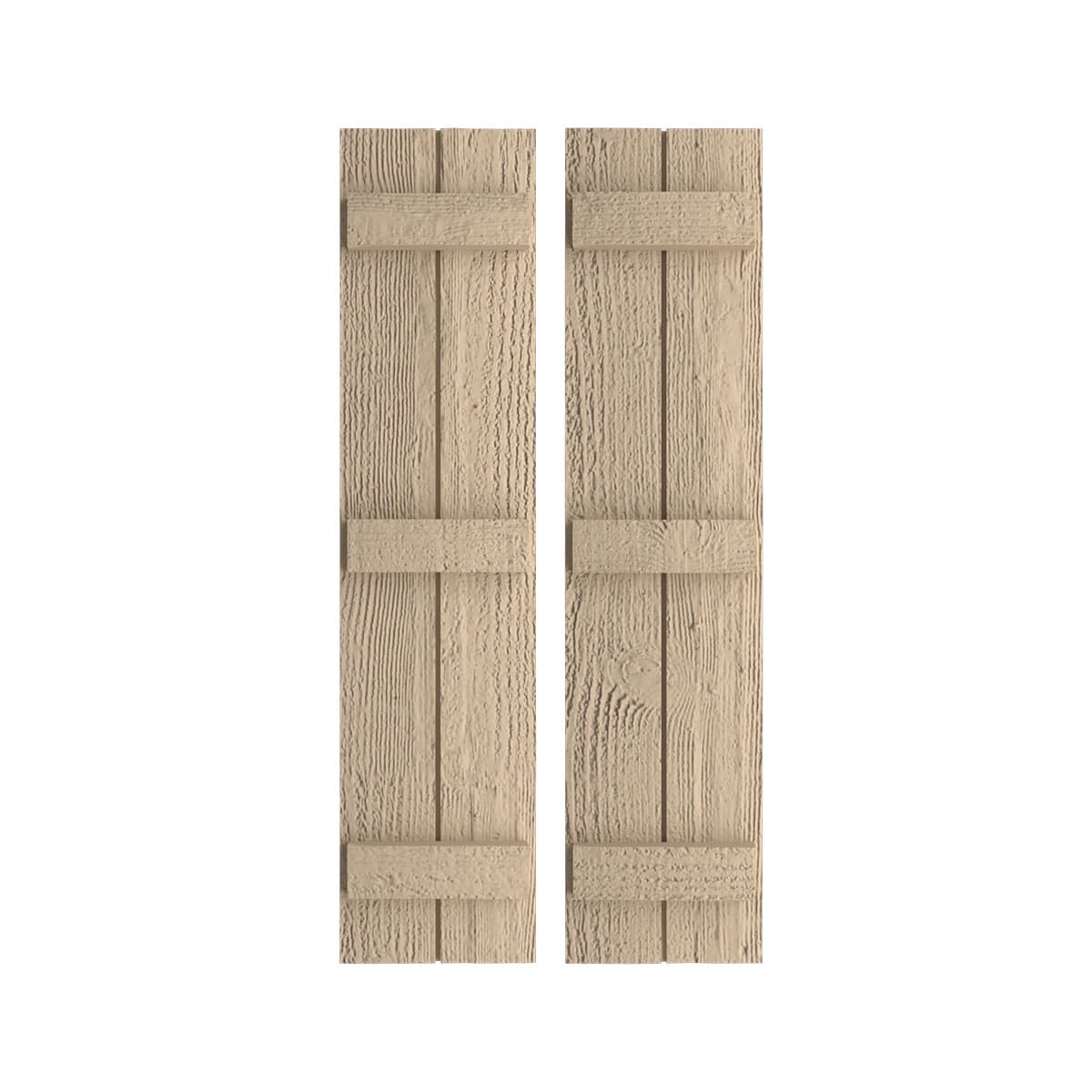 Ekena Millwork SHUBJS11X68RSPR 11-in W x 68-in H Rough Sawn Paintable/Stainable Board and batten Exterior Shutters ( 2 -Pack )