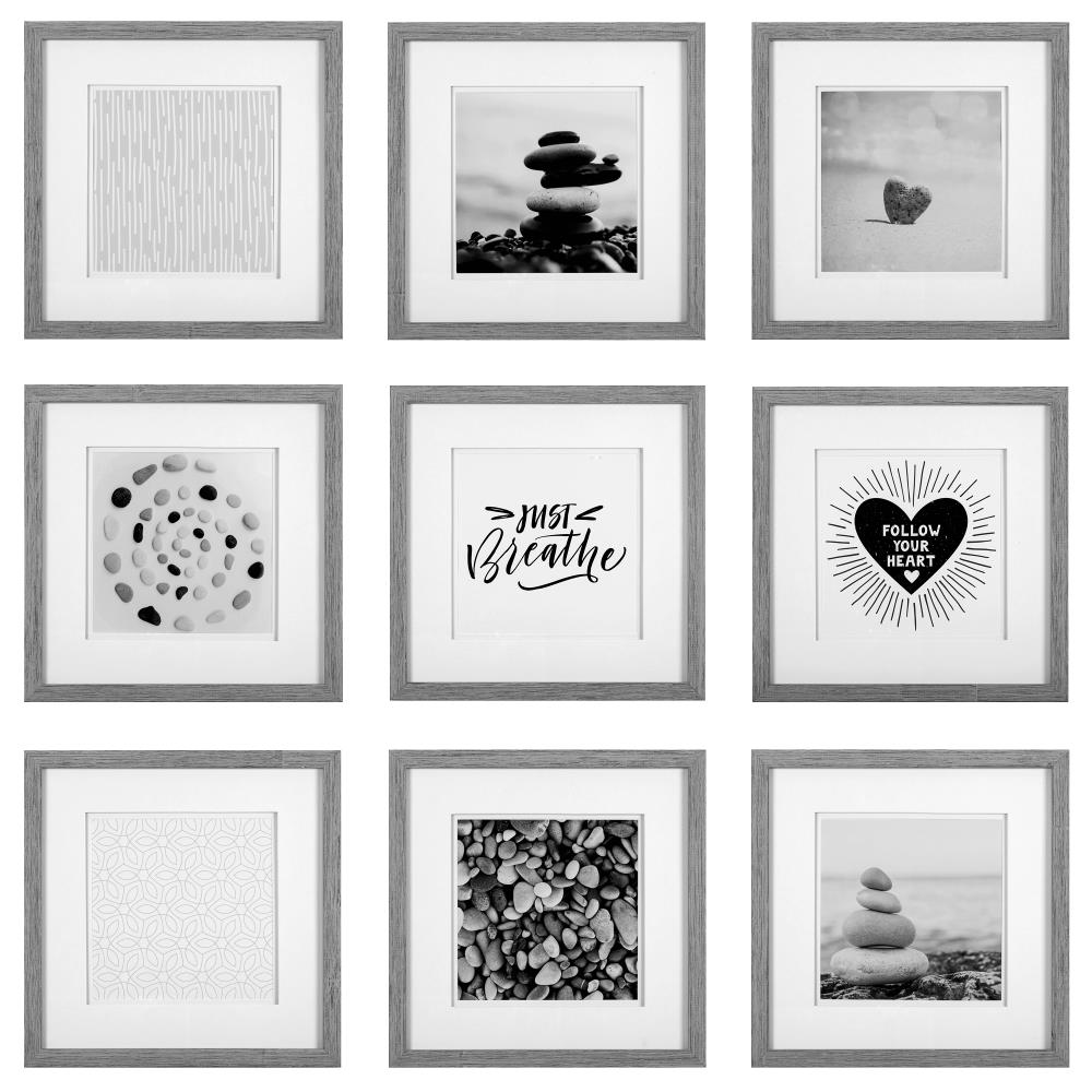 7 Piece Black Airfloat Gallery Wall Photo Frame Set with