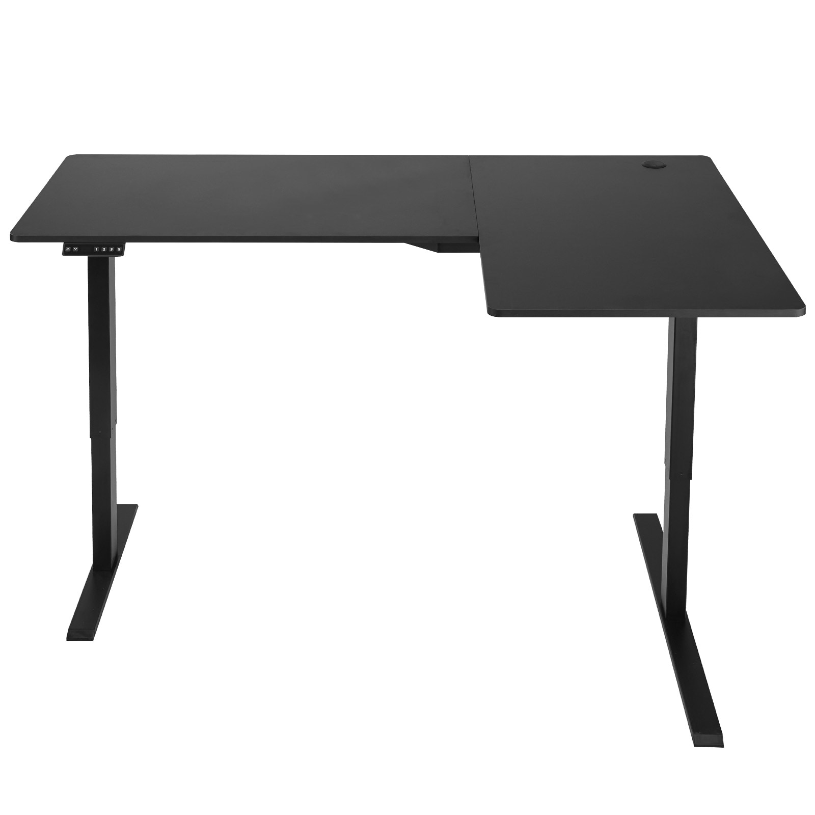 VEVOR - L Shaped Desk Electric Adjustable Height Corner Gaming Desk with Dual Hooks Heavy Duty Ca...
