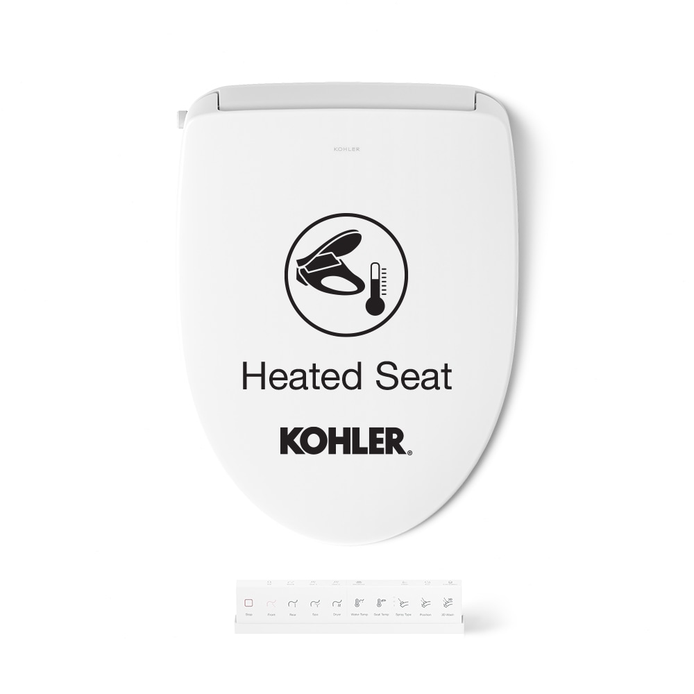 KOHLER 28119-0 PureWash E815 Plastic White Elongated Smart Soft Close Heated Bidet Toilet Seat