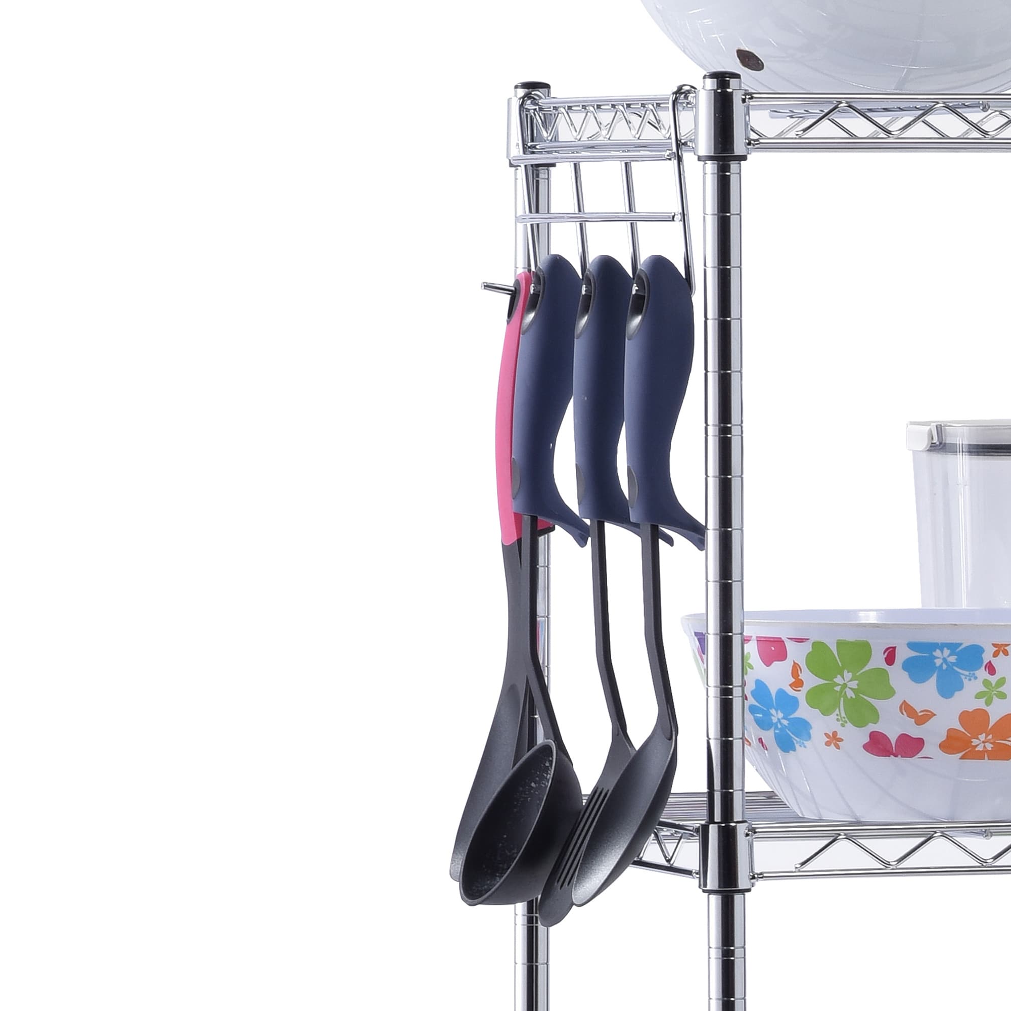 Adjustable Chrome 5-Tier Wire Shelving Unit for Kitchen and Garage